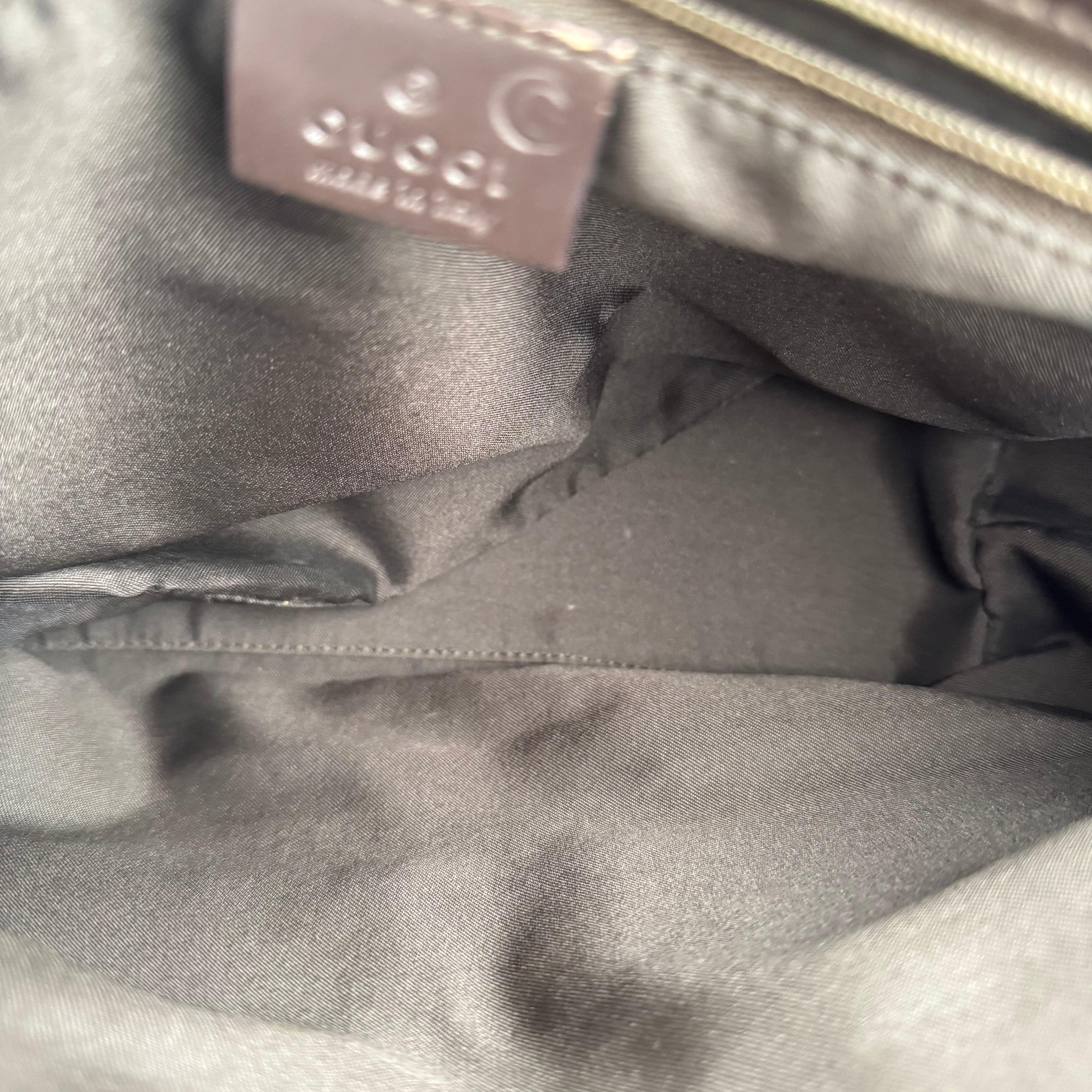 J3535 Gucci Guccissima Brown Nylon Metallic Mini Tote- Pre Owned