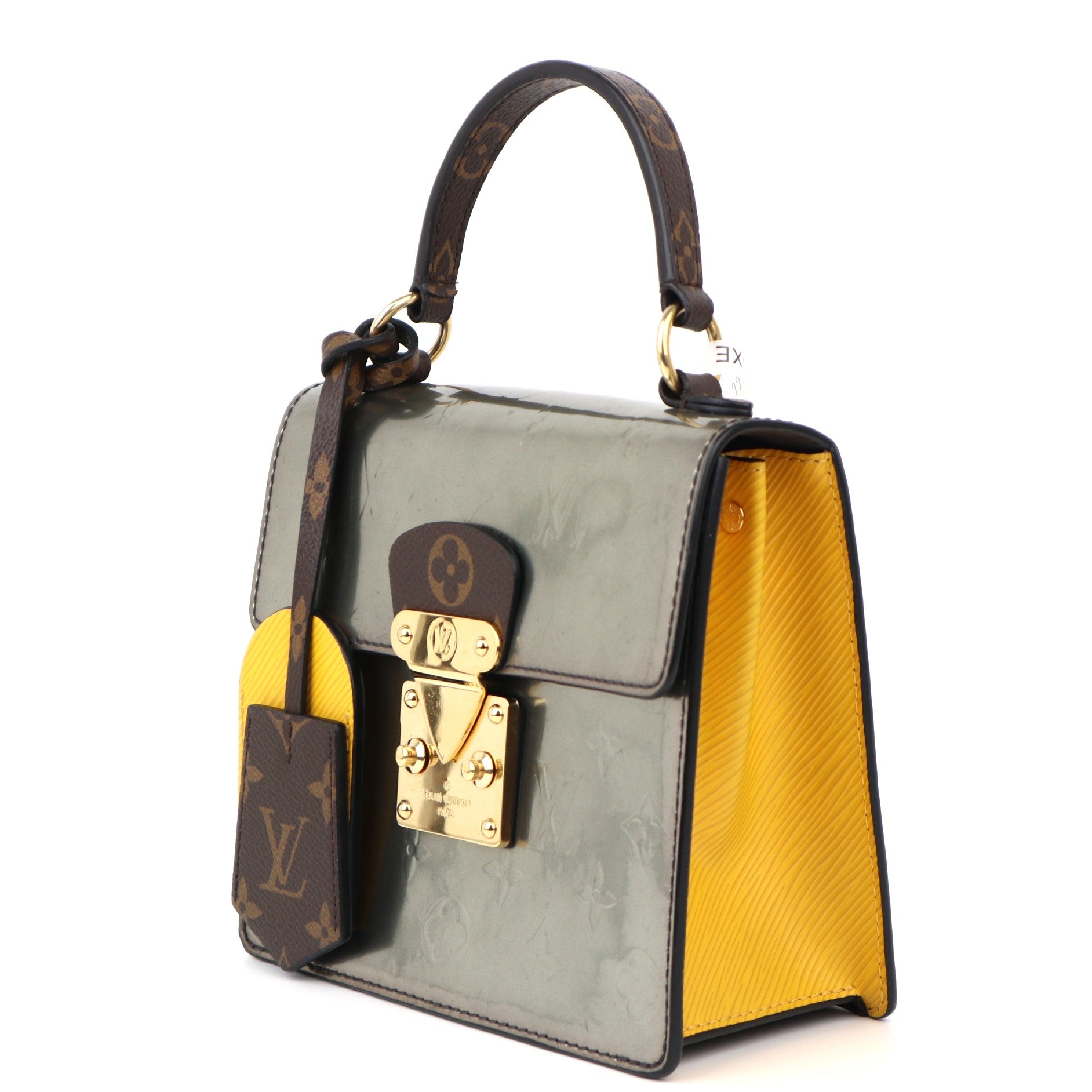C1185 Louis Vuitton Vernis Epi Monogram Spring Street Bitume Metallise-Pre Owned