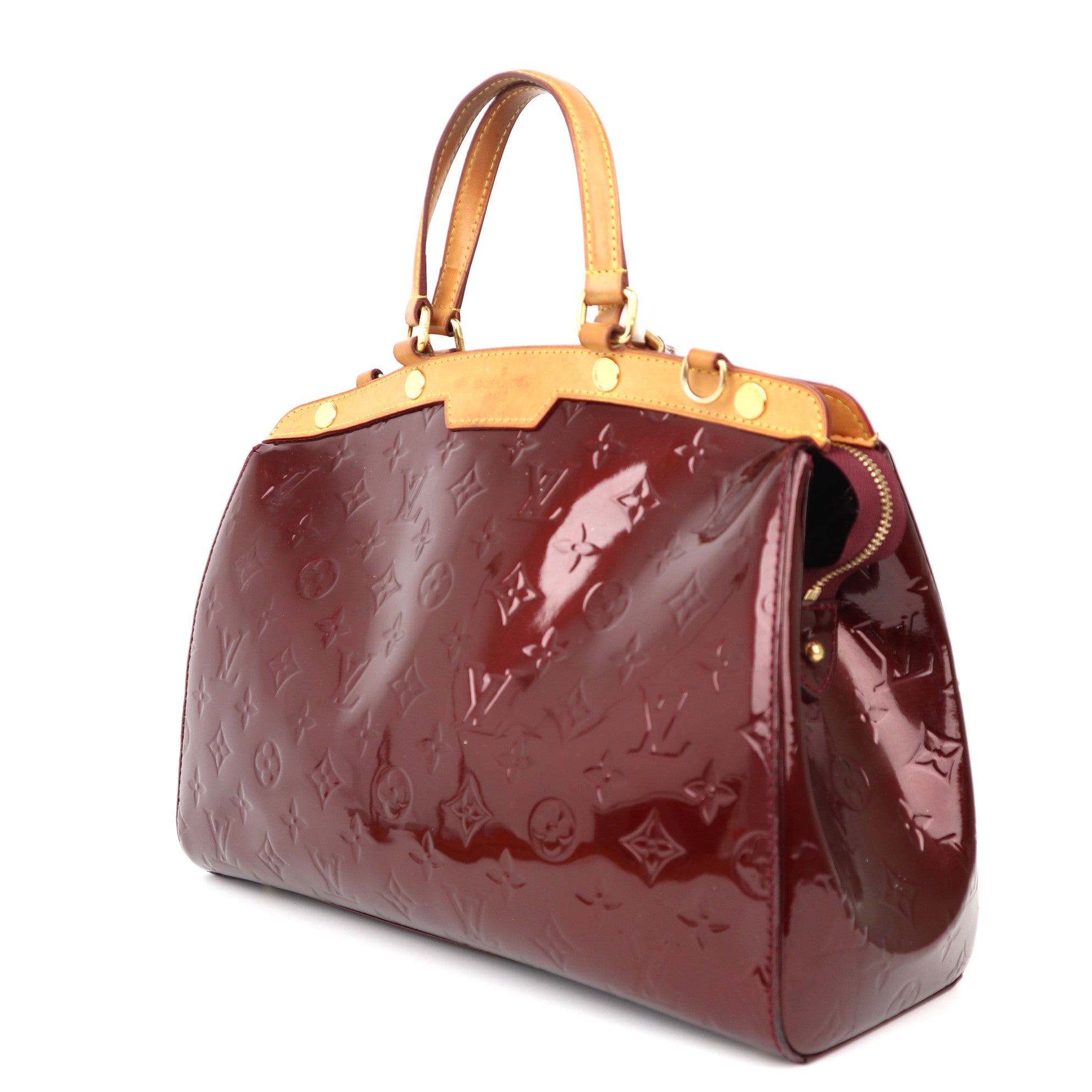 C1195 Louis Vuitton Rouge Fauviste Monogram Vernis Brea MM Bag-Pre Owned
