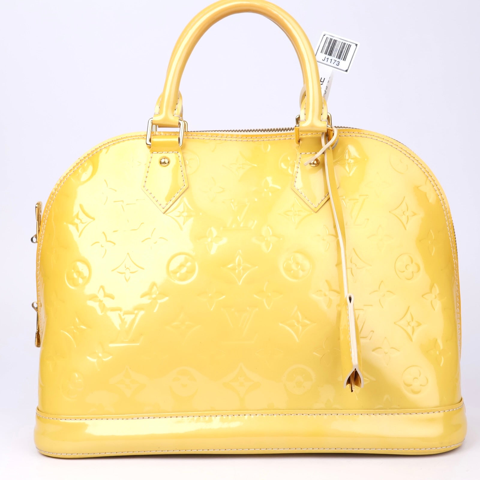 J1173 Louis Vuitton Citrine Monogram Vernis Alma PM Bag- Pre Owned
