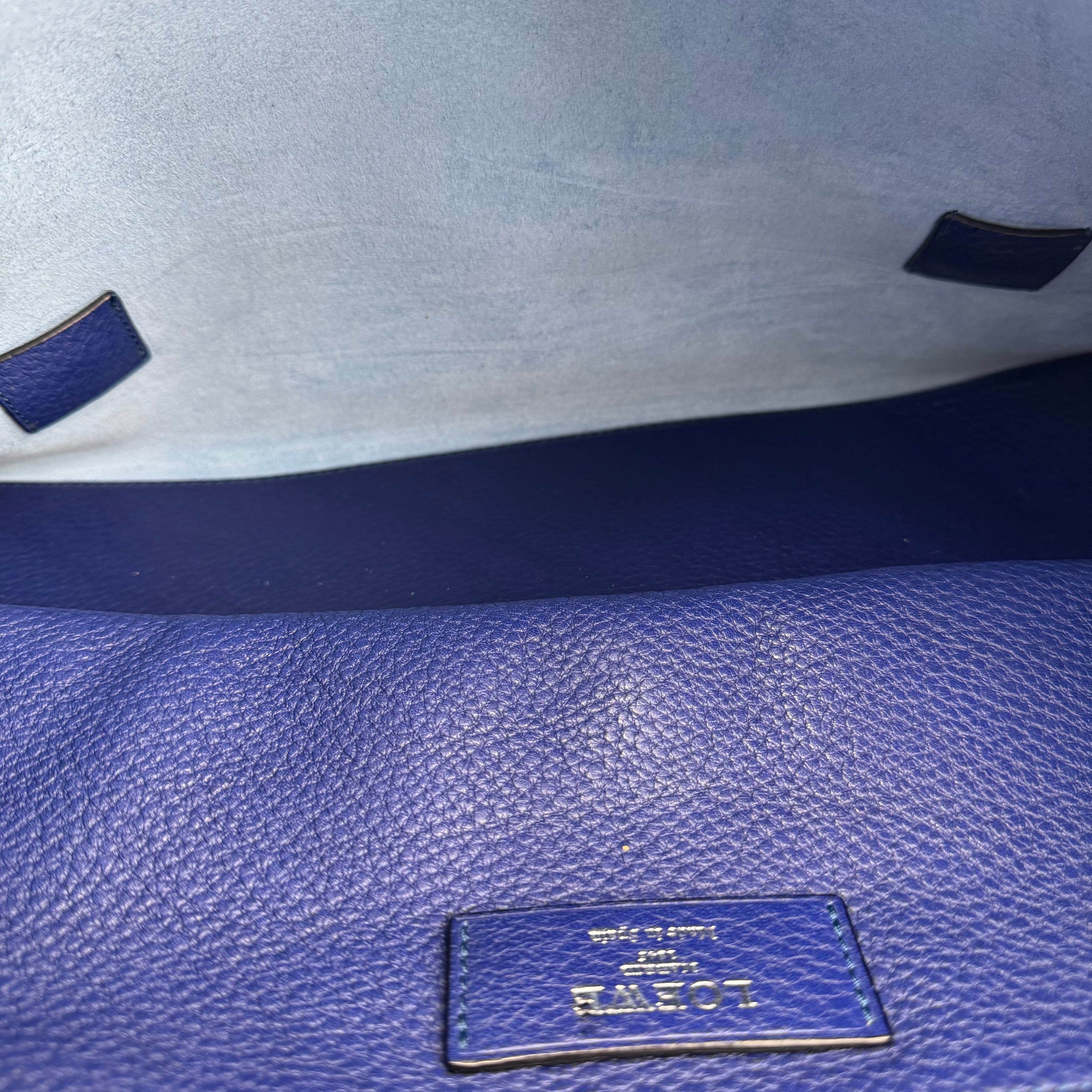 J3584 Loewe Leather Lorca Blue Handle Bags- Pre Owned