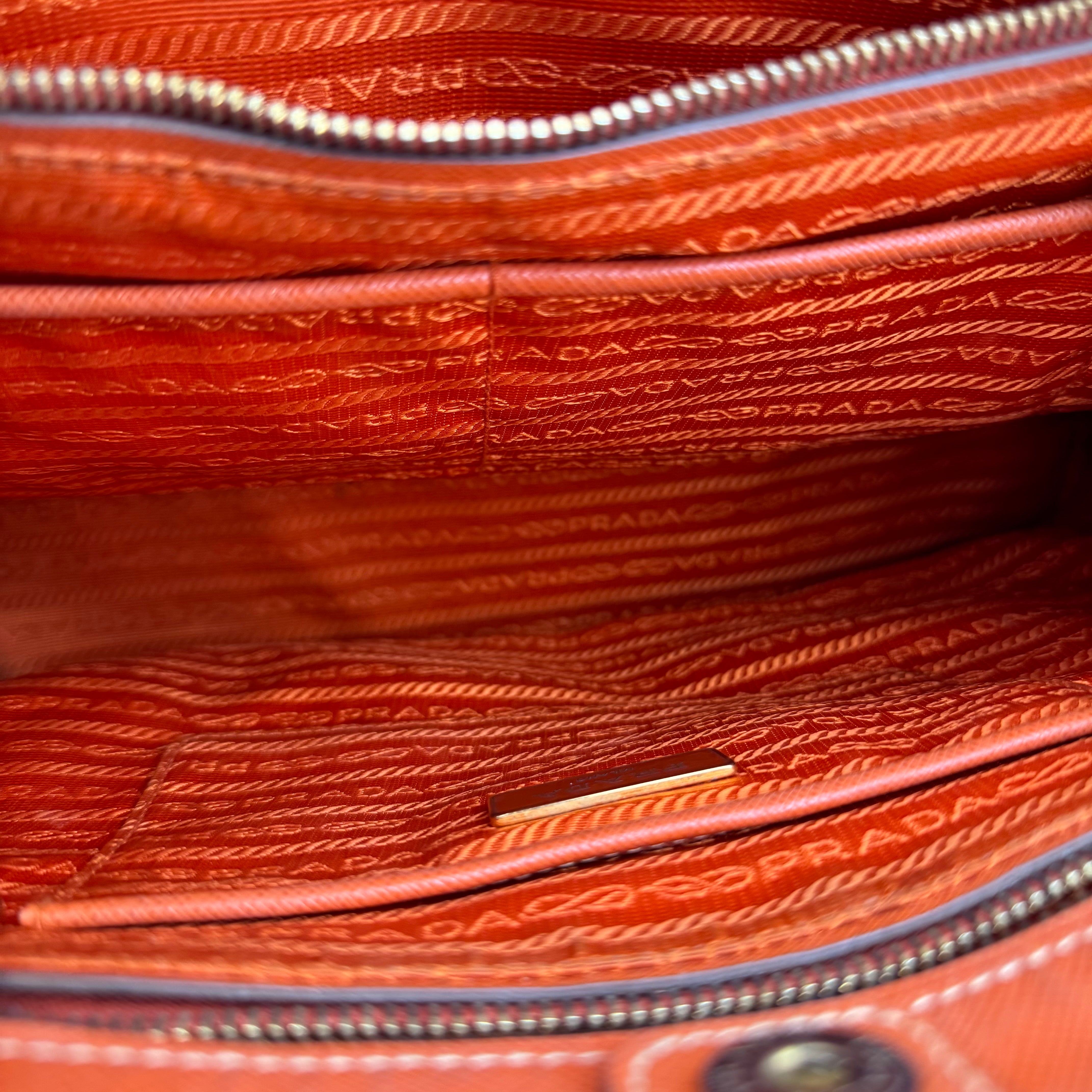 J3641 Prada Salvatore Ferragamo Leather Top Handle Bag- Pre Owned