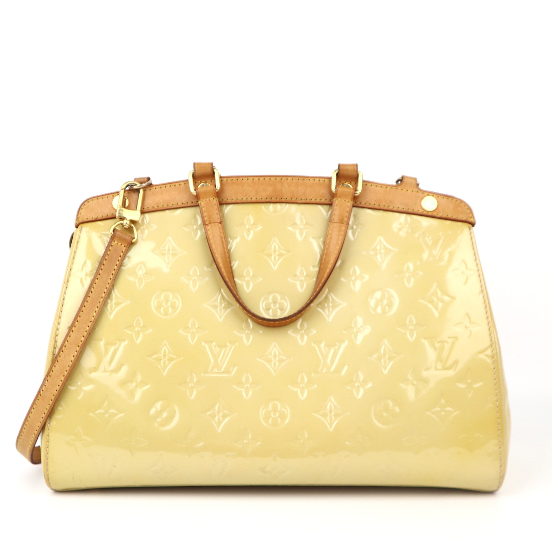 C1212 Louis Vuitton Vernis Brea MM Blanc Corail -Pre Owned