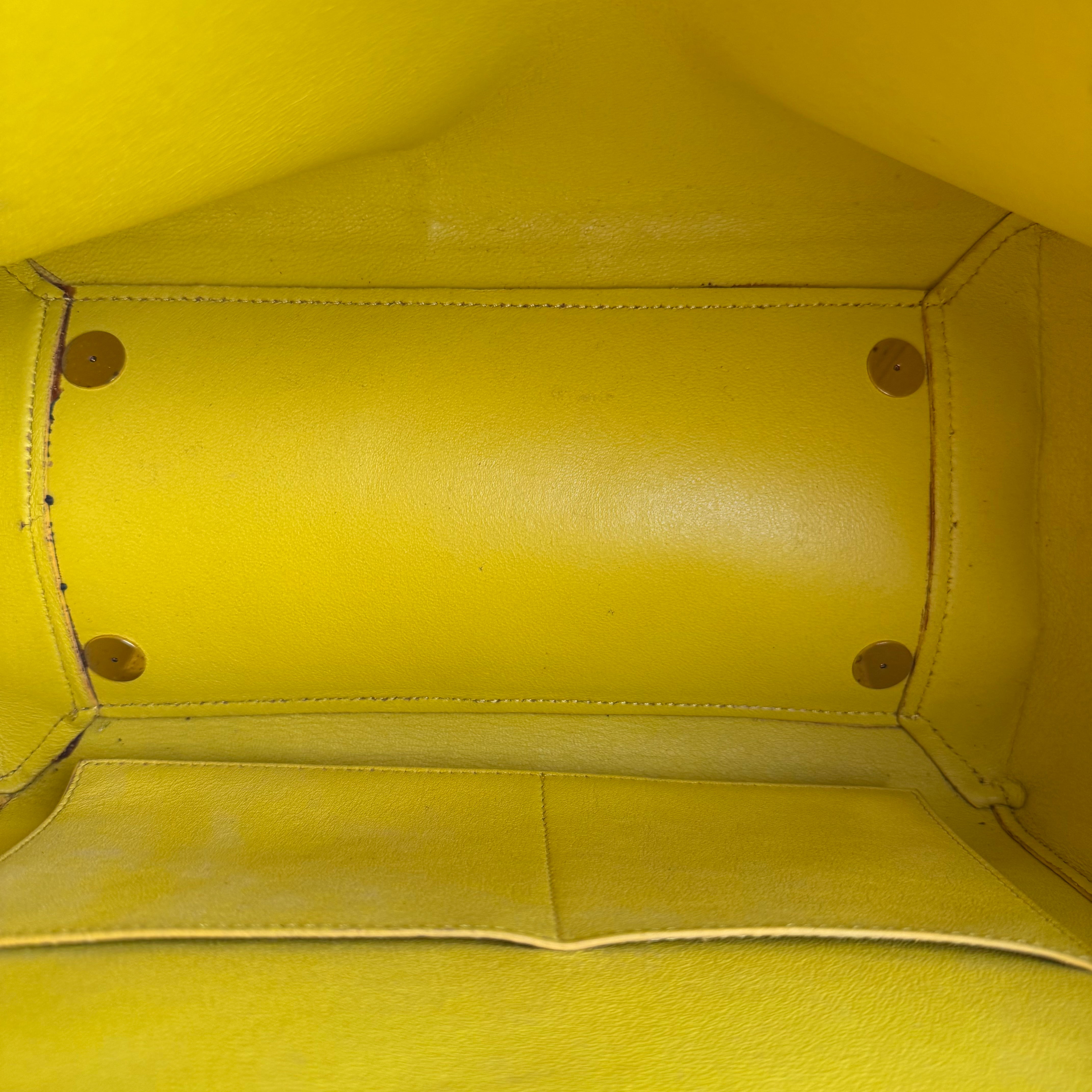 J3633 Céline Celine Yellow Mini Leather Belt Bag Satchel- Pre Owned