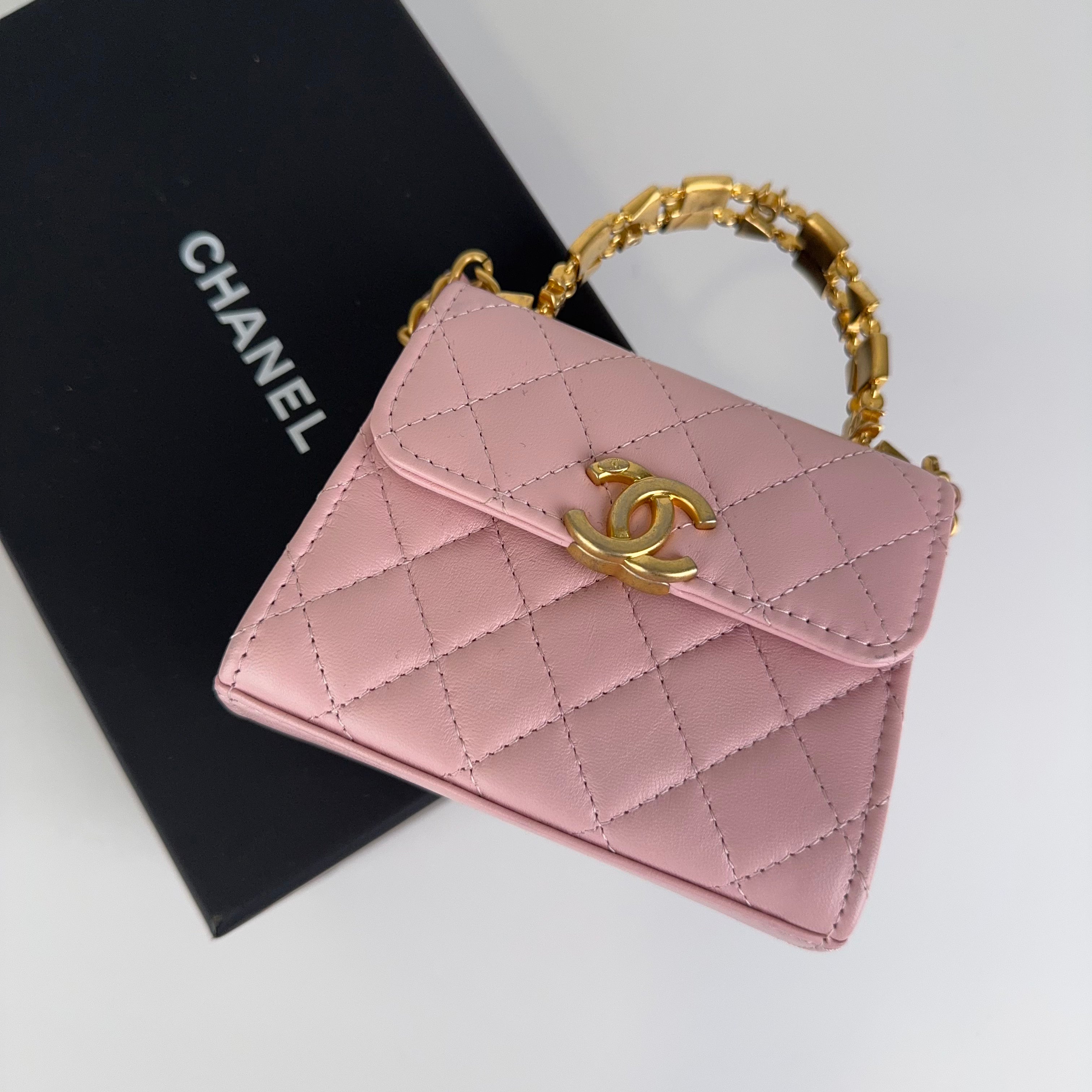 PRE OWNED - Chanel Light Pink with Gold Hardware Mini Bag