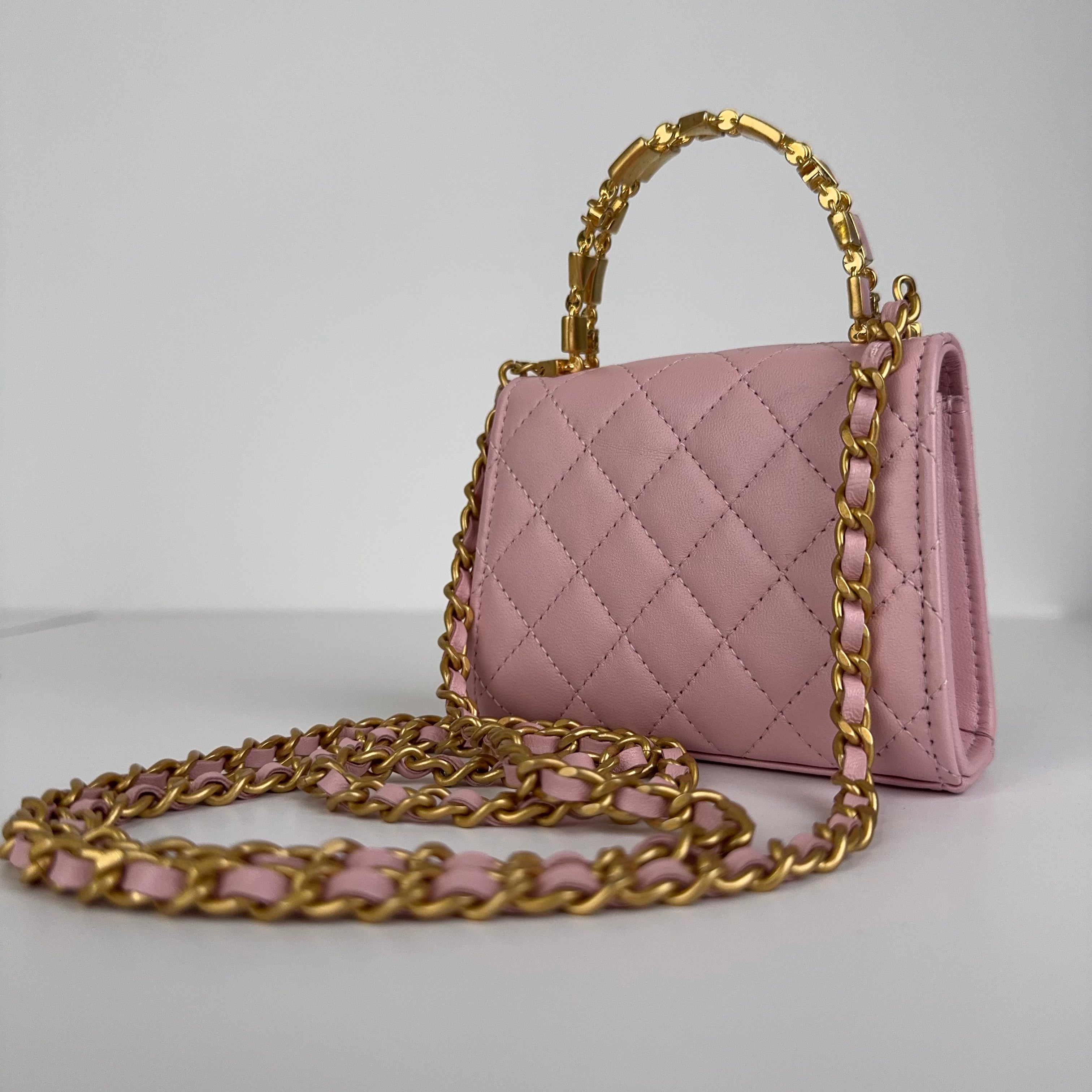 PRE OWNED - Chanel Light Pink with Gold Hardware Mini Bag