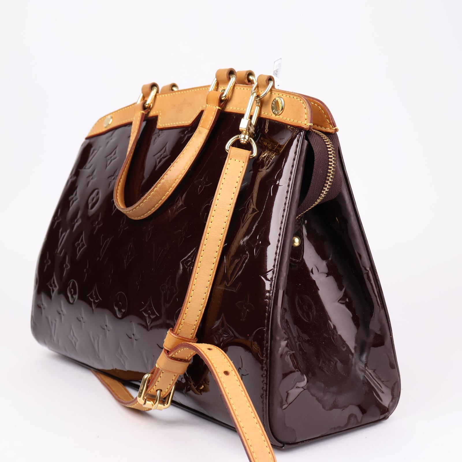 J1129 Louis Vuitton Brea MM Monogram Vernis Amarante- Pre Owned