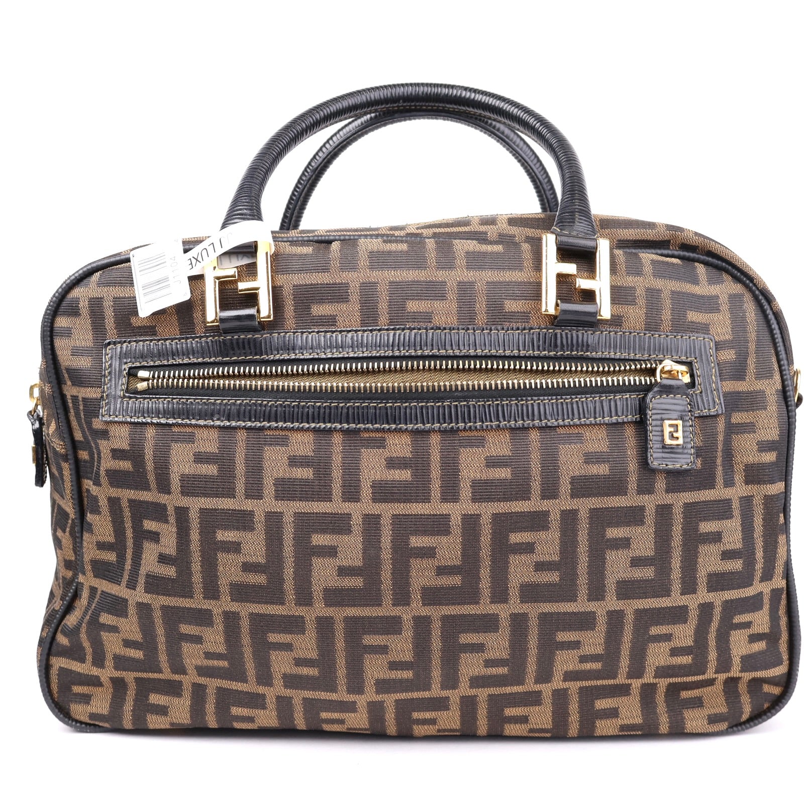 J1104 Fendi Zucca FF Top Handle Bag Vintage- Pre Owned