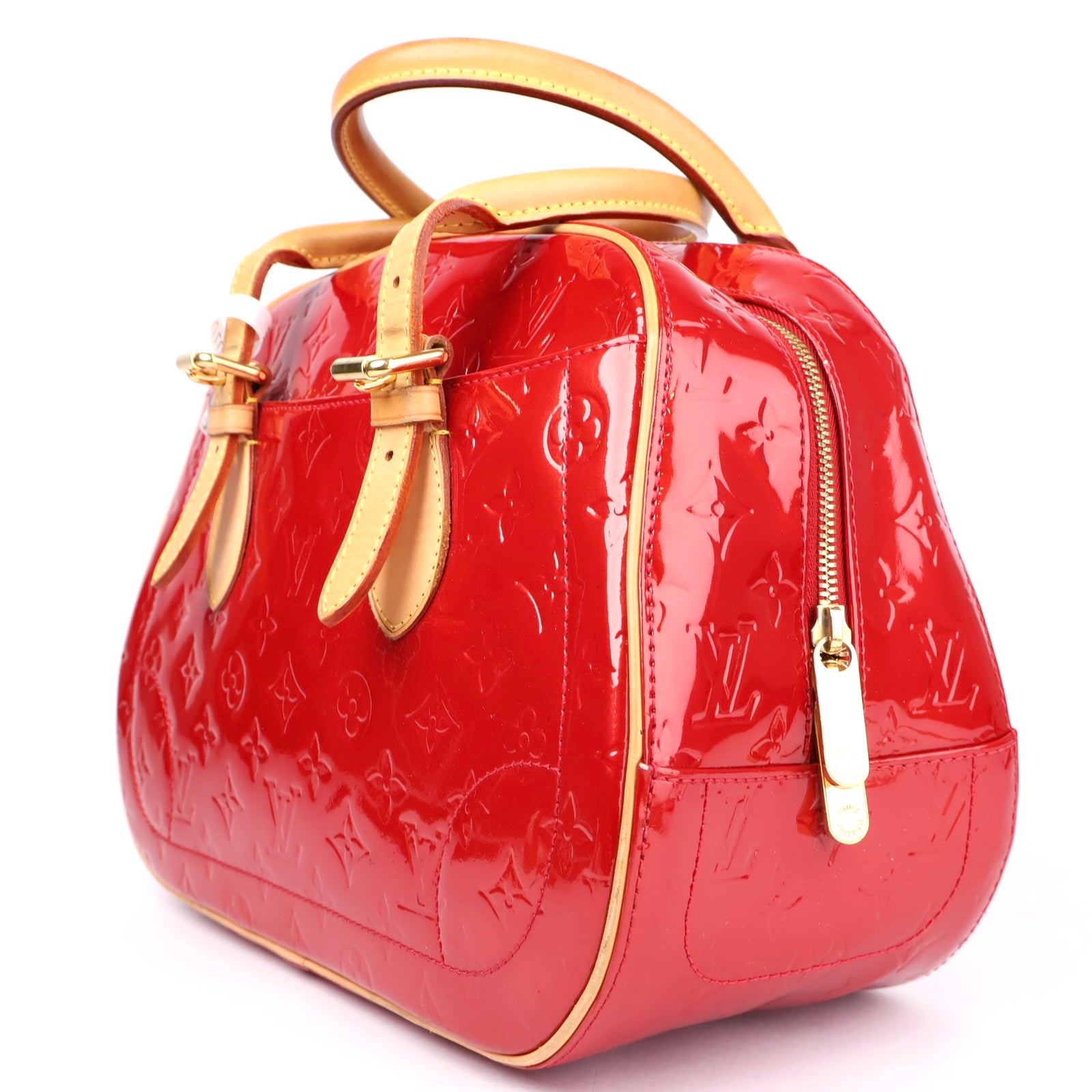 J1102 Louis Vuitton Summit Drive Monogram Vernis Handbag Red- Pre Owned