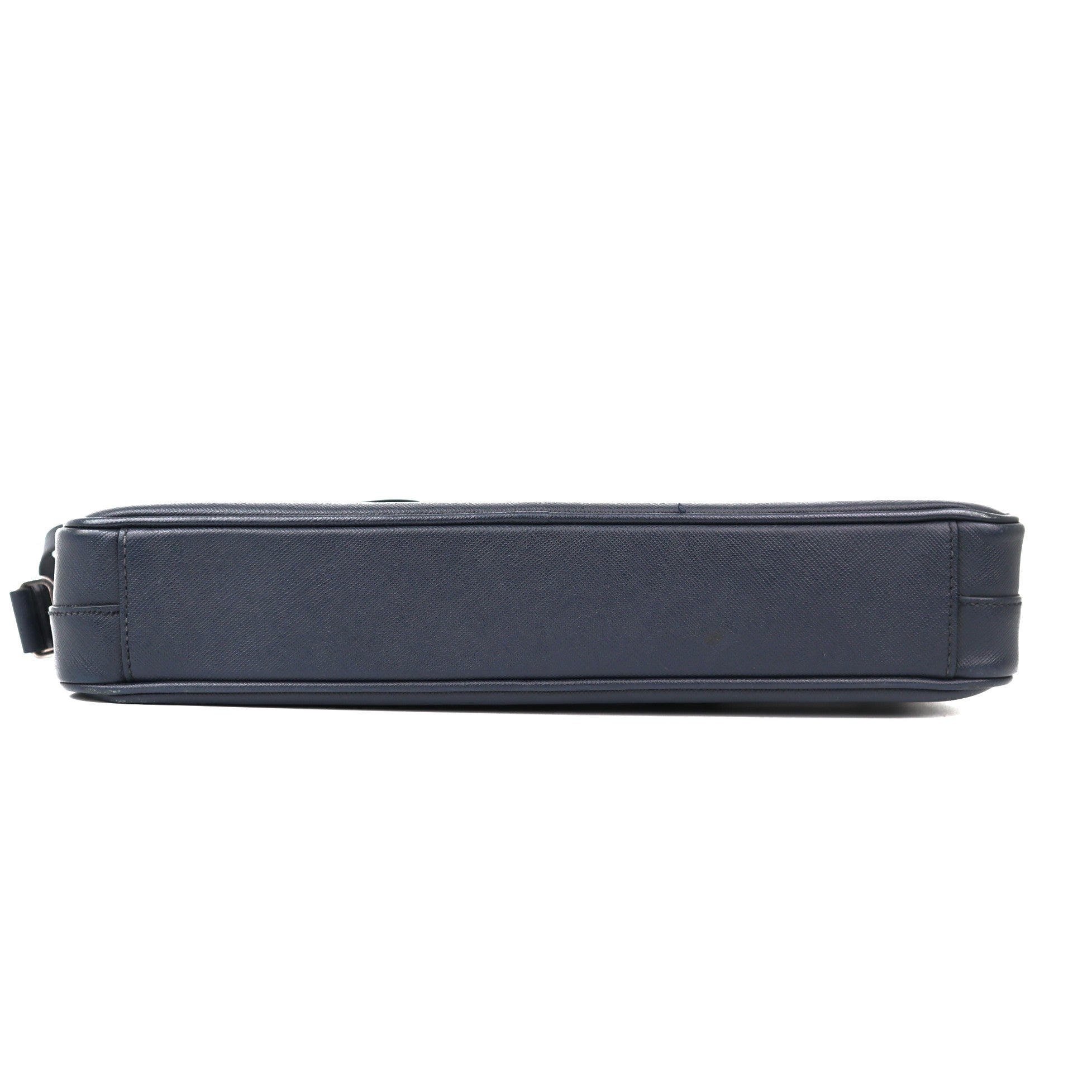 C1219 Prada Briefcase in Navy Blue Saffiano Leather -Pre Owned