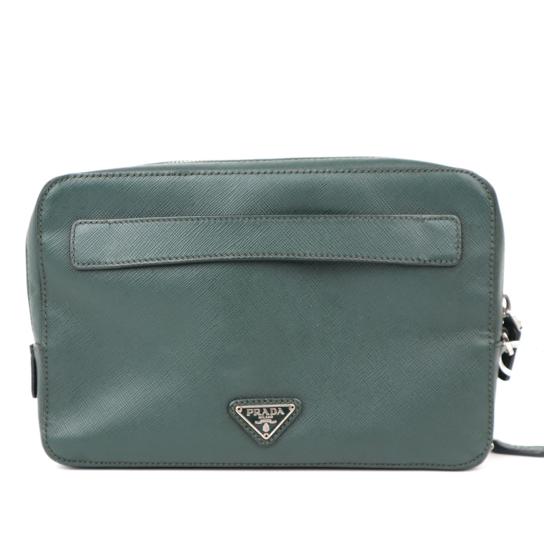 C1220 Prada Green Leather Travel Organizer-Pre Owned