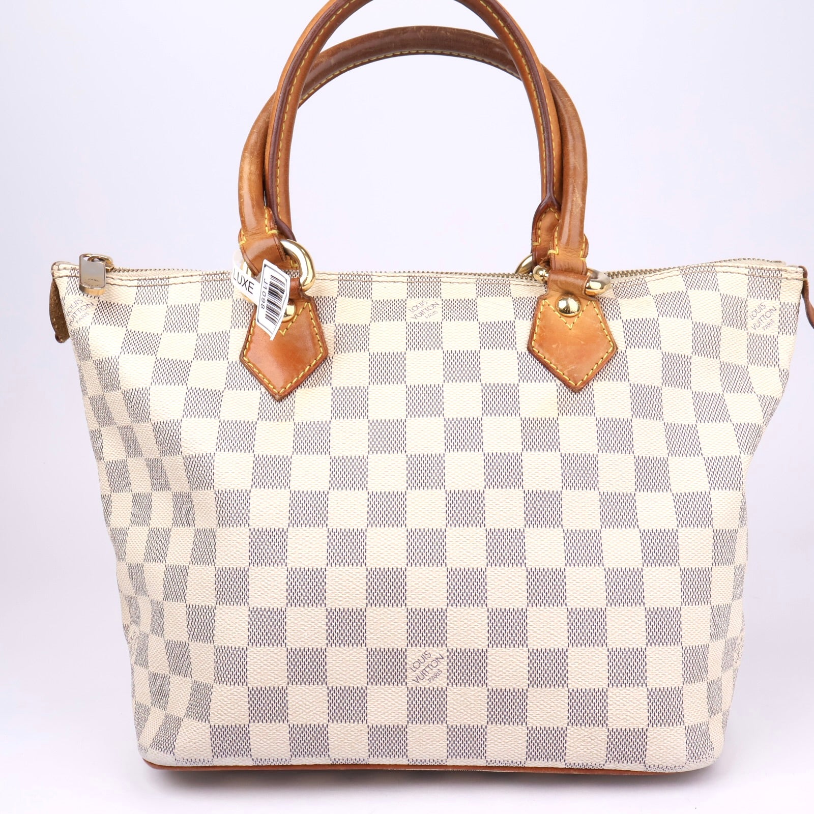 J1098 Louis Vuitton Saleya PM White Damier Azur Canvas Handbag- Pre Owned
