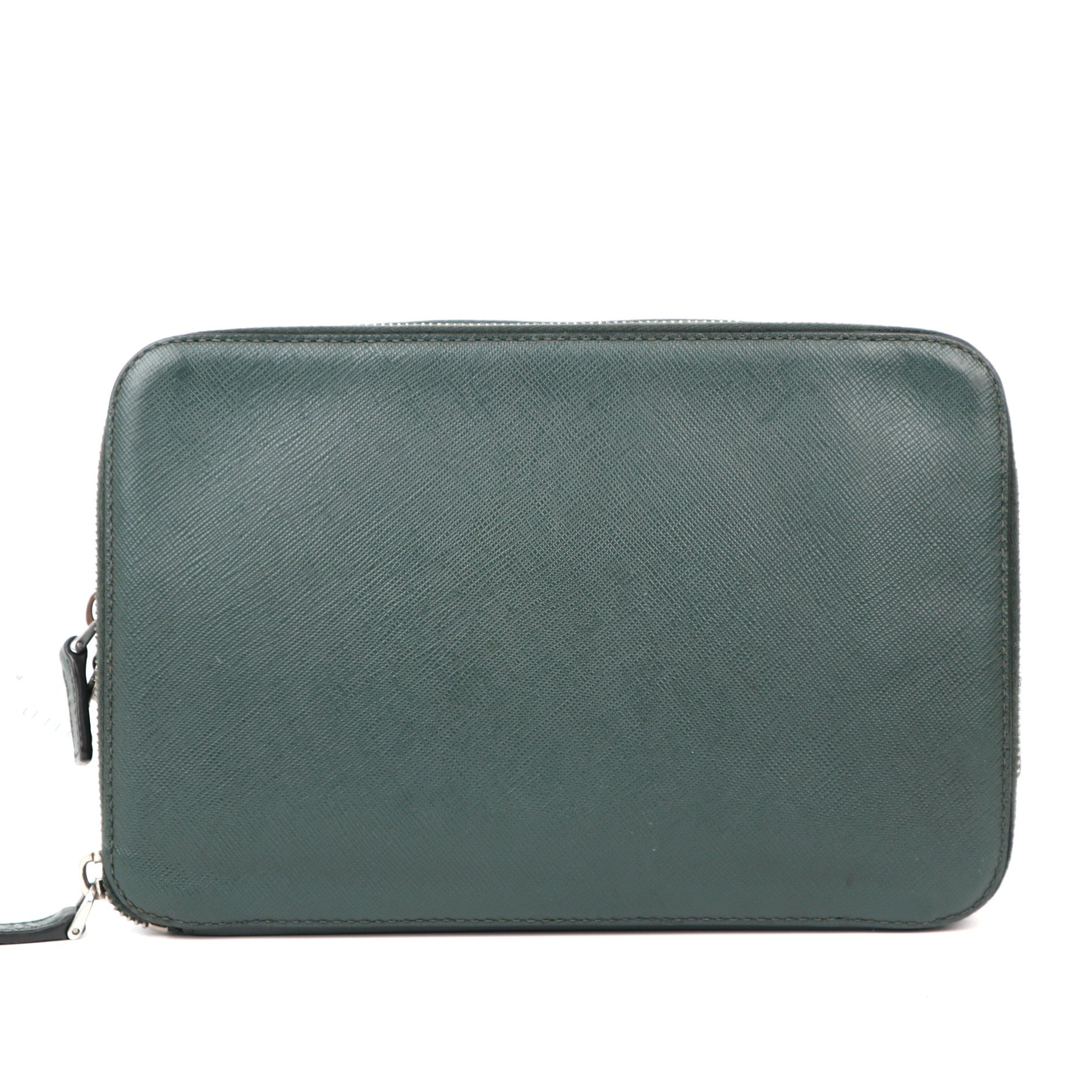 C1220 Prada Green Leather Travel Organizer-Pre Owned