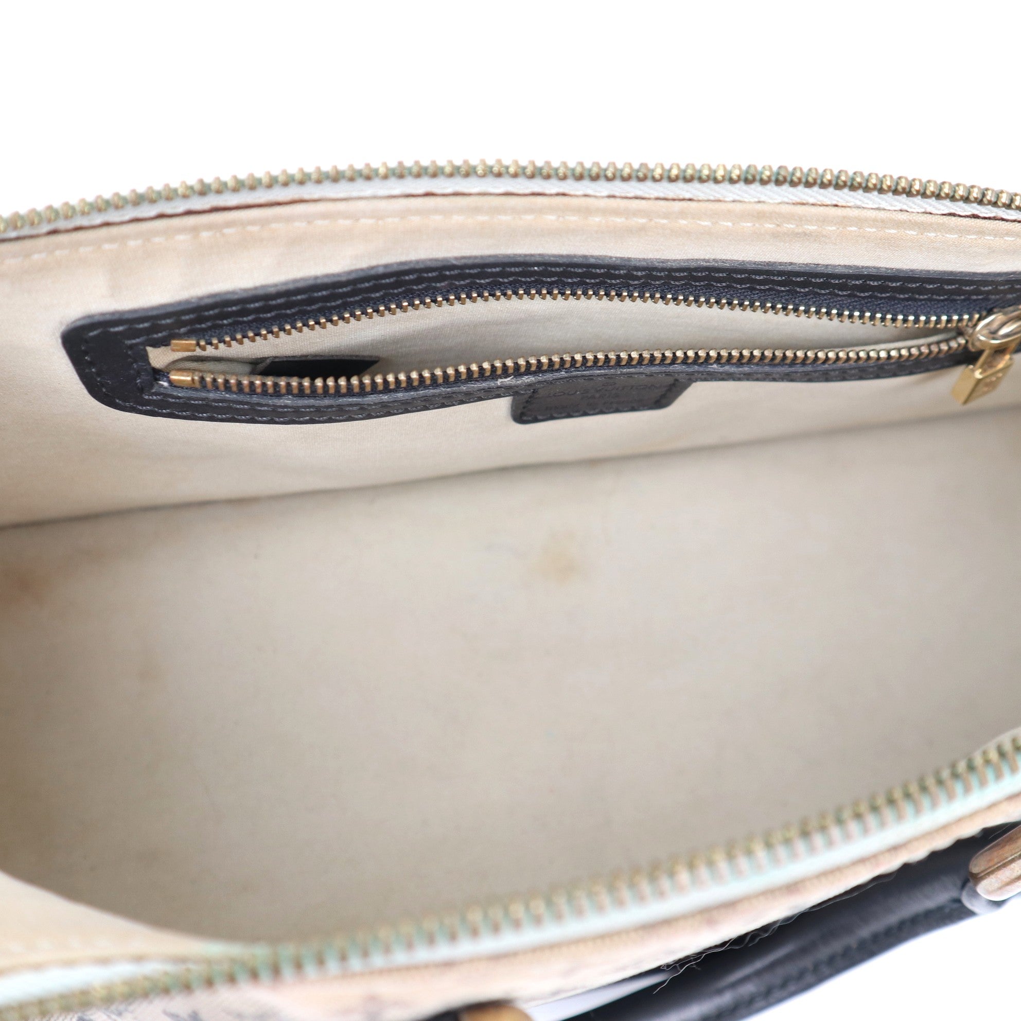 C1225 Louis Vuitton Blue Monogram Mini Lin Horizontal Alma Bag