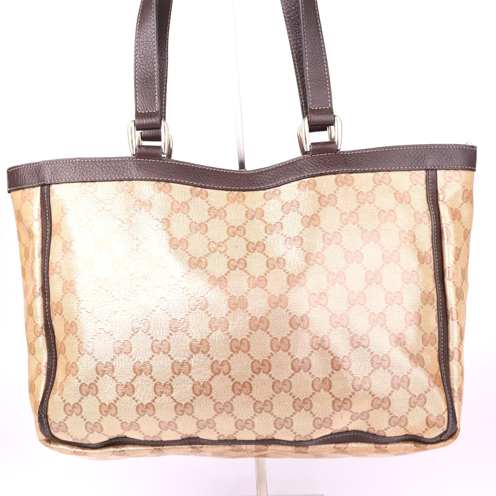 J1148 Gucci Brown GG Canvas Abbey D-Ring Tote Bag- Pre Owned