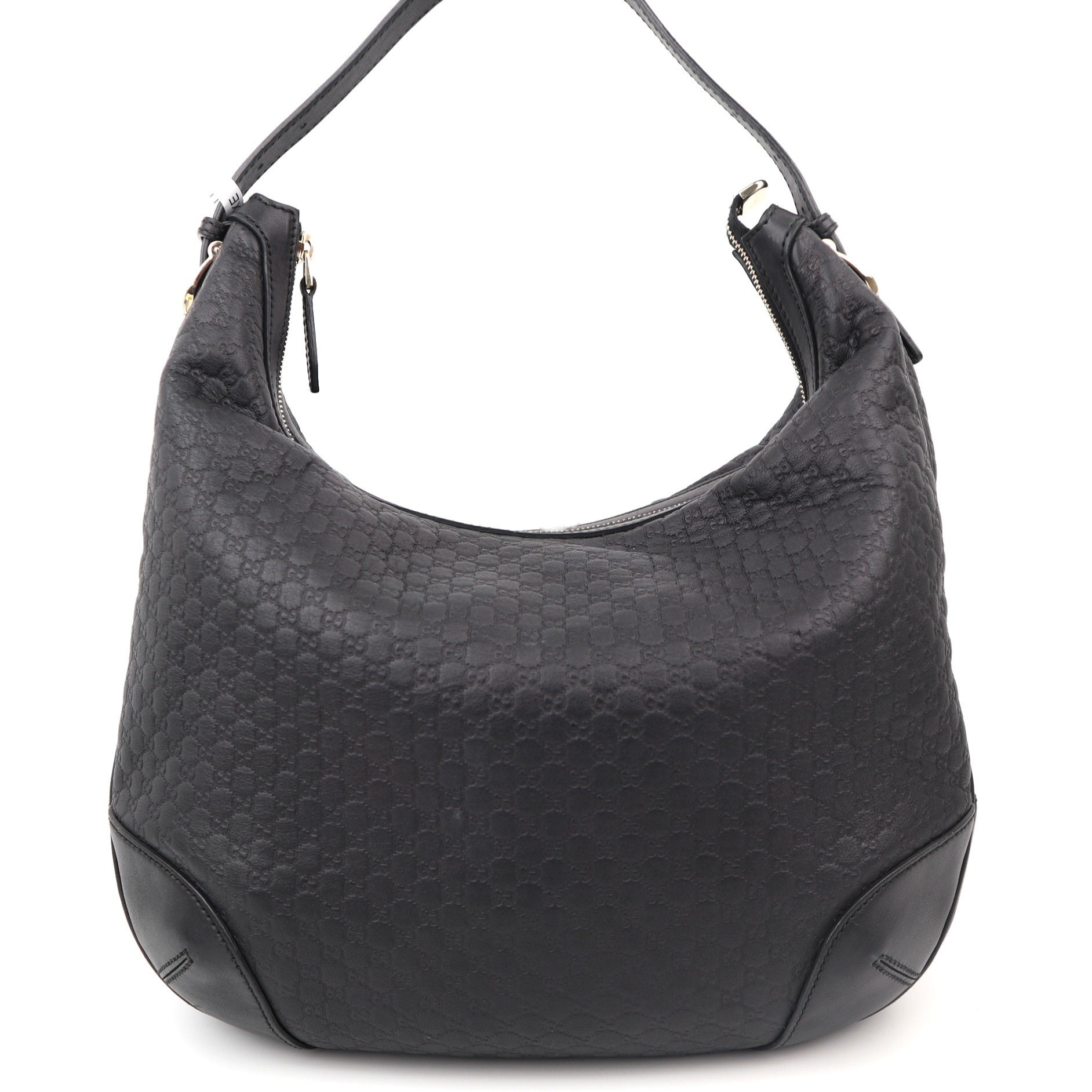 C1231 Gucci Black Microguccissima Leather Bree Hobo Bag-Pre Owned