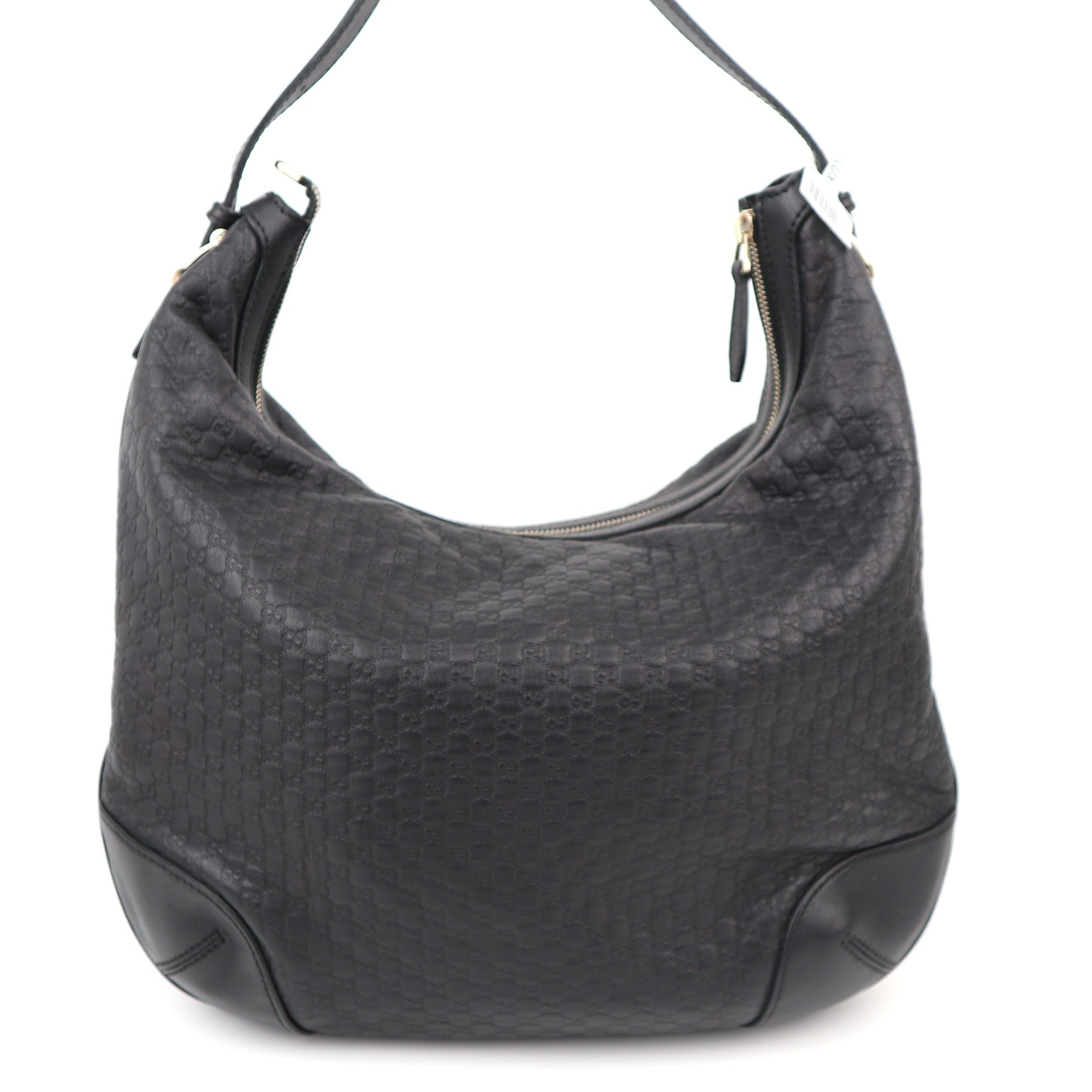 C1231 Gucci Black Microguccissima Leather Bree Hobo Bag-Pre Owned