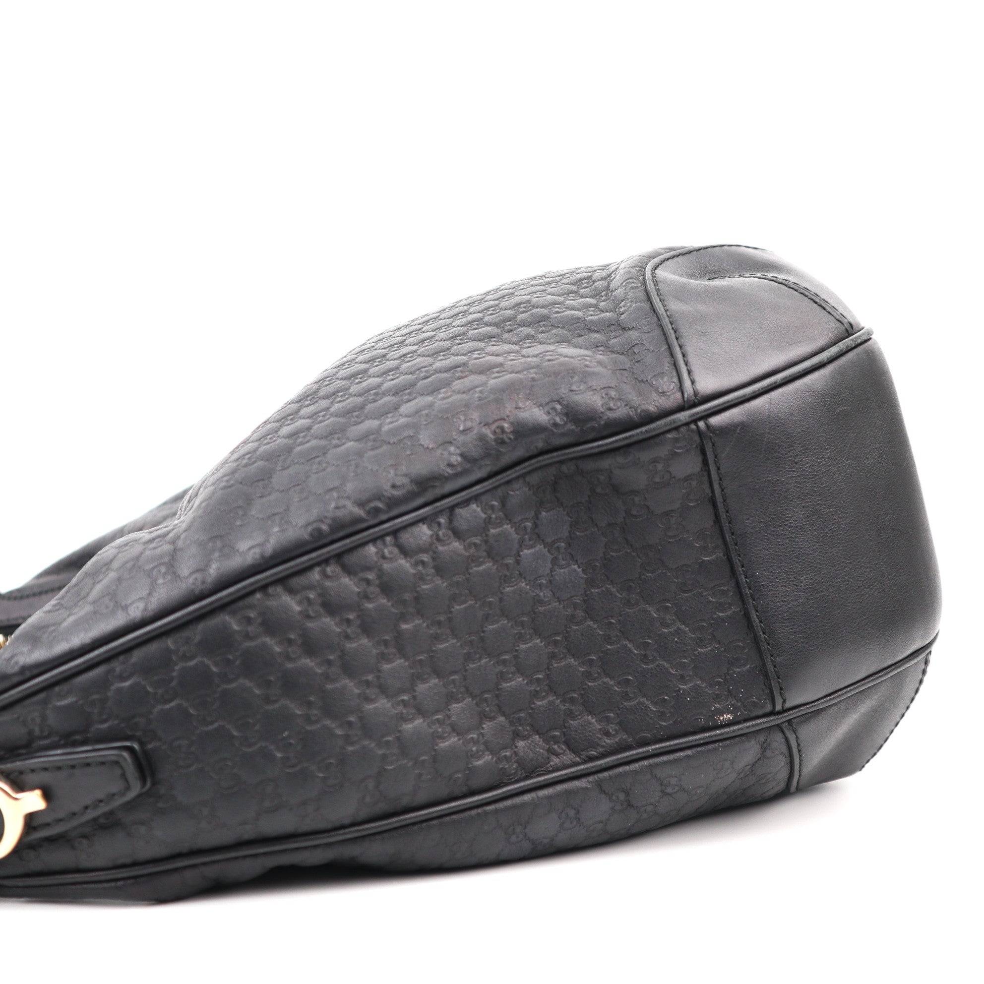 C1231 Gucci Black Microguccissima Leather Bree Hobo Bag-Pre Owned
