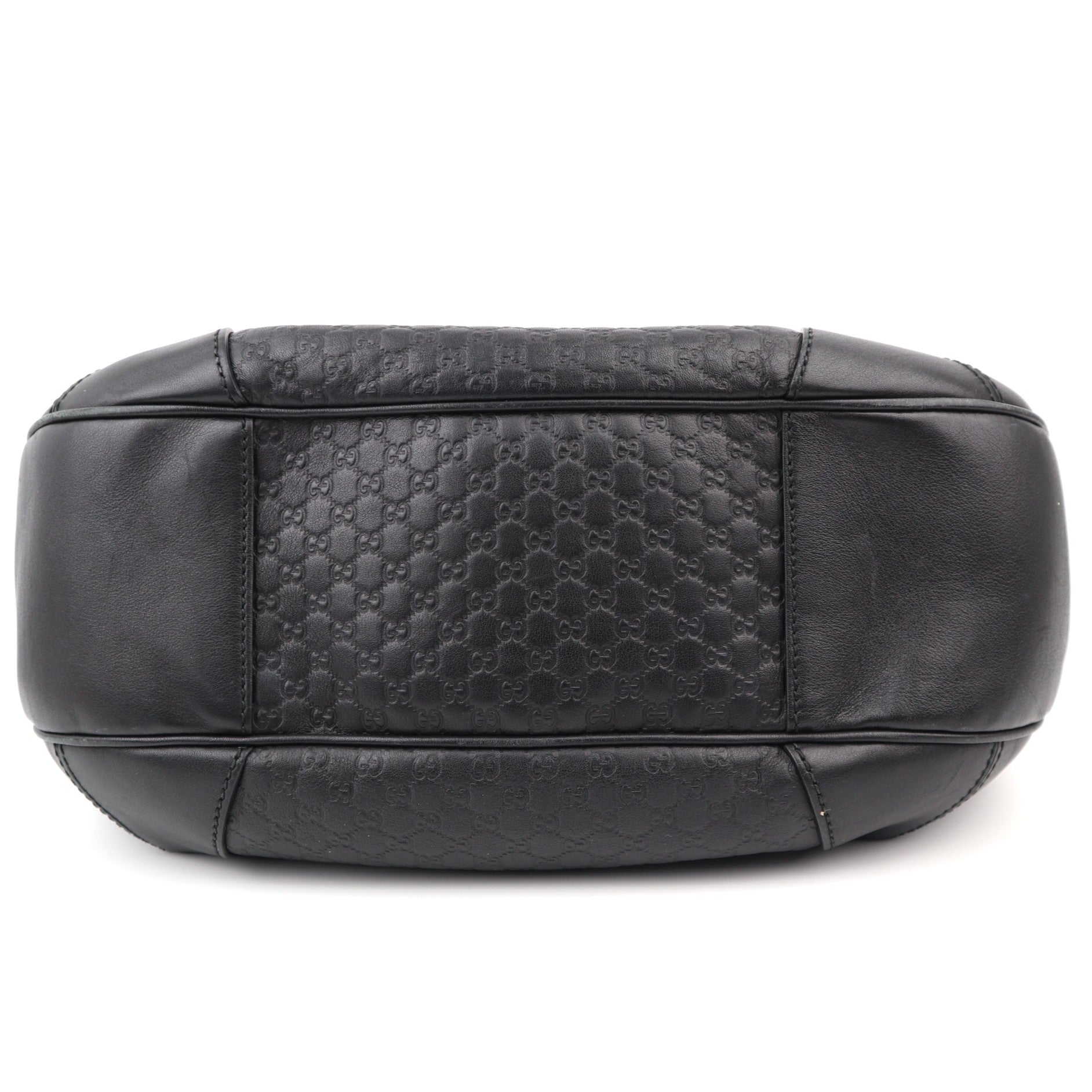 C1231 Gucci Black Microguccissima Leather Bree Hobo Bag-Pre Owned