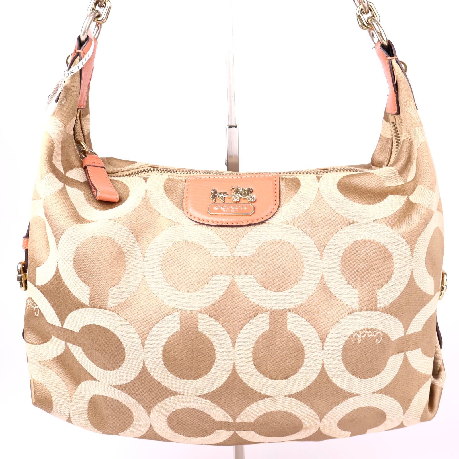 J1142 Coach Madison Op Art Hailey Hobo Bag- Pre Owned