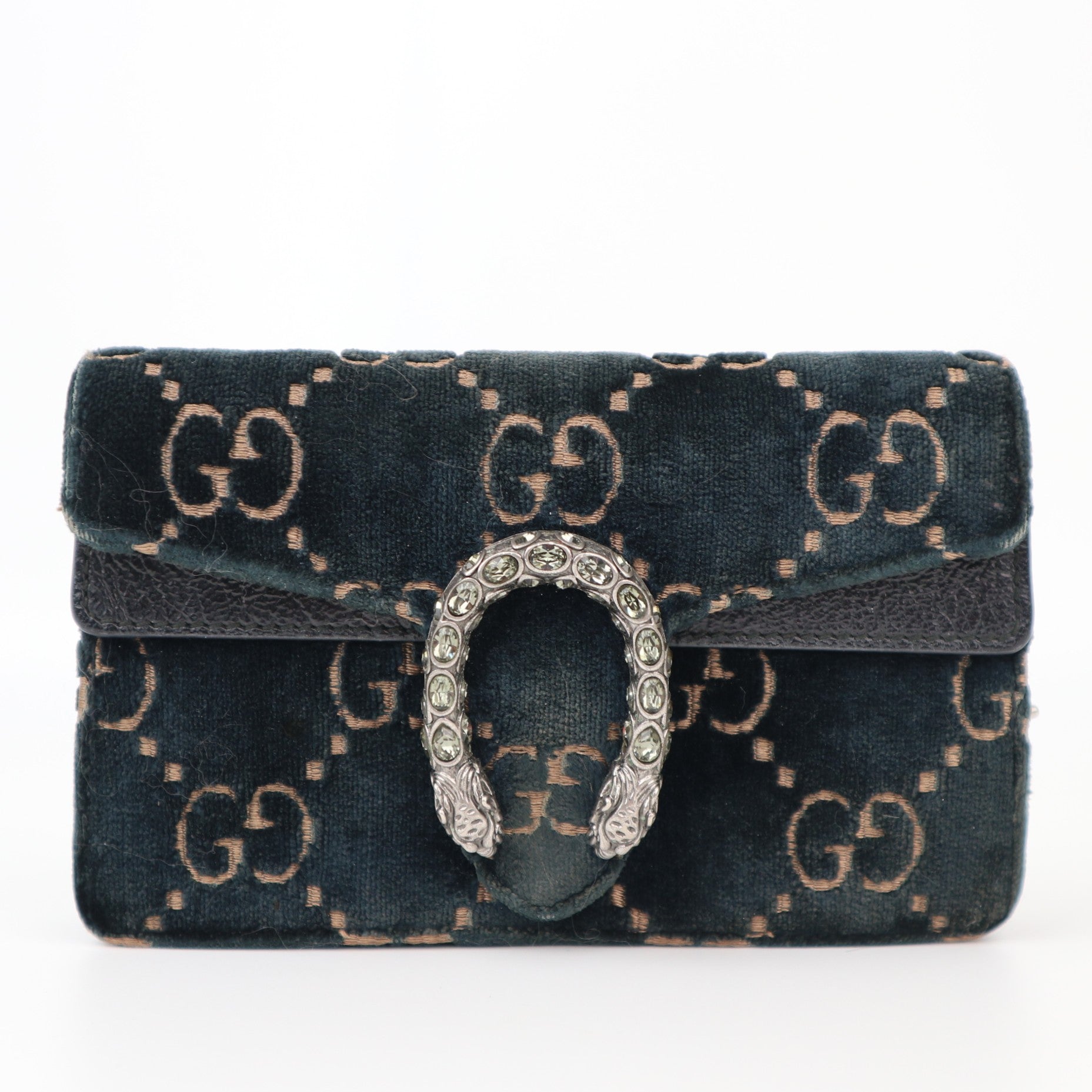 C1237 GUCCI Velvet GG Super Mini Dionysus Shoulder Bag-Pre Owned