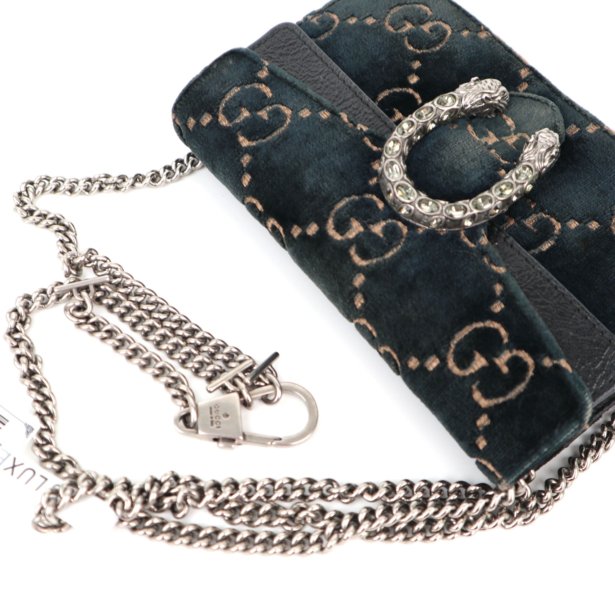C1237 GUCCI Velvet GG Super Mini Dionysus Shoulder Bag-Pre Owned