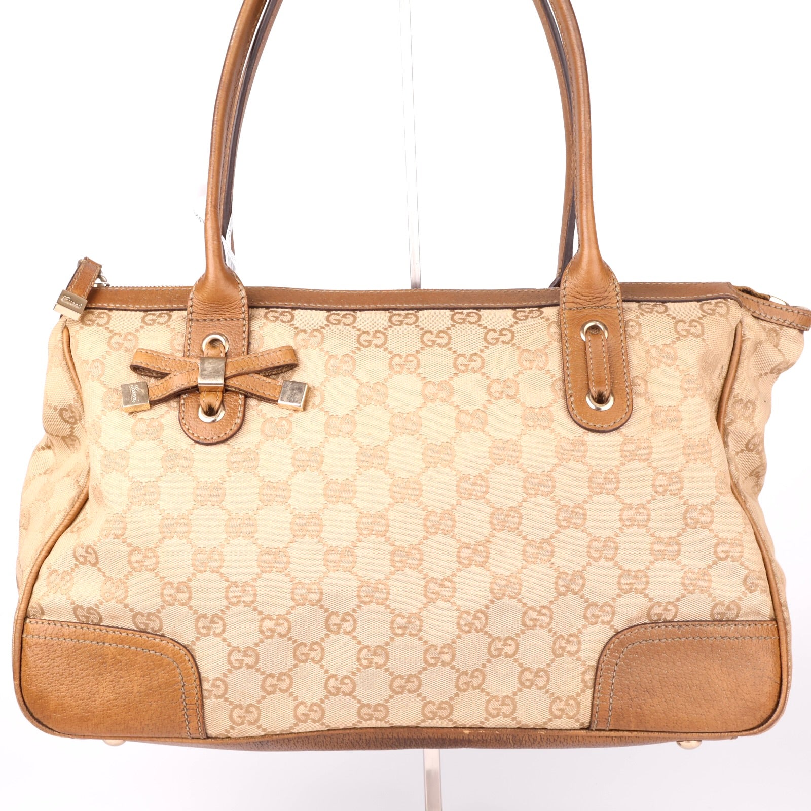 J1151 Gucci Brown GG Canvas Princy Tote Bag- Pre Owned