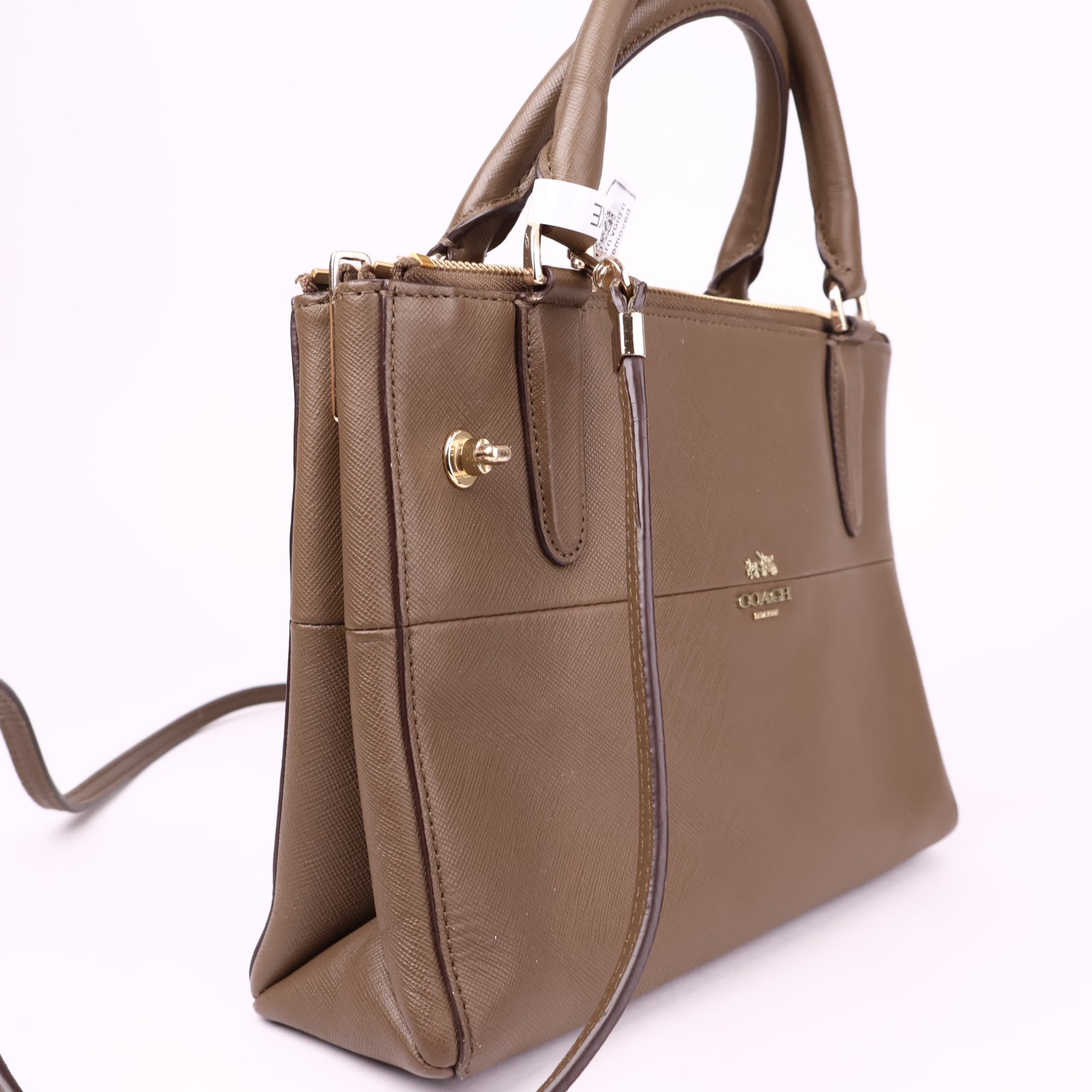J1011 Coach Saffiano Leather Borough Tote- Pre Owned