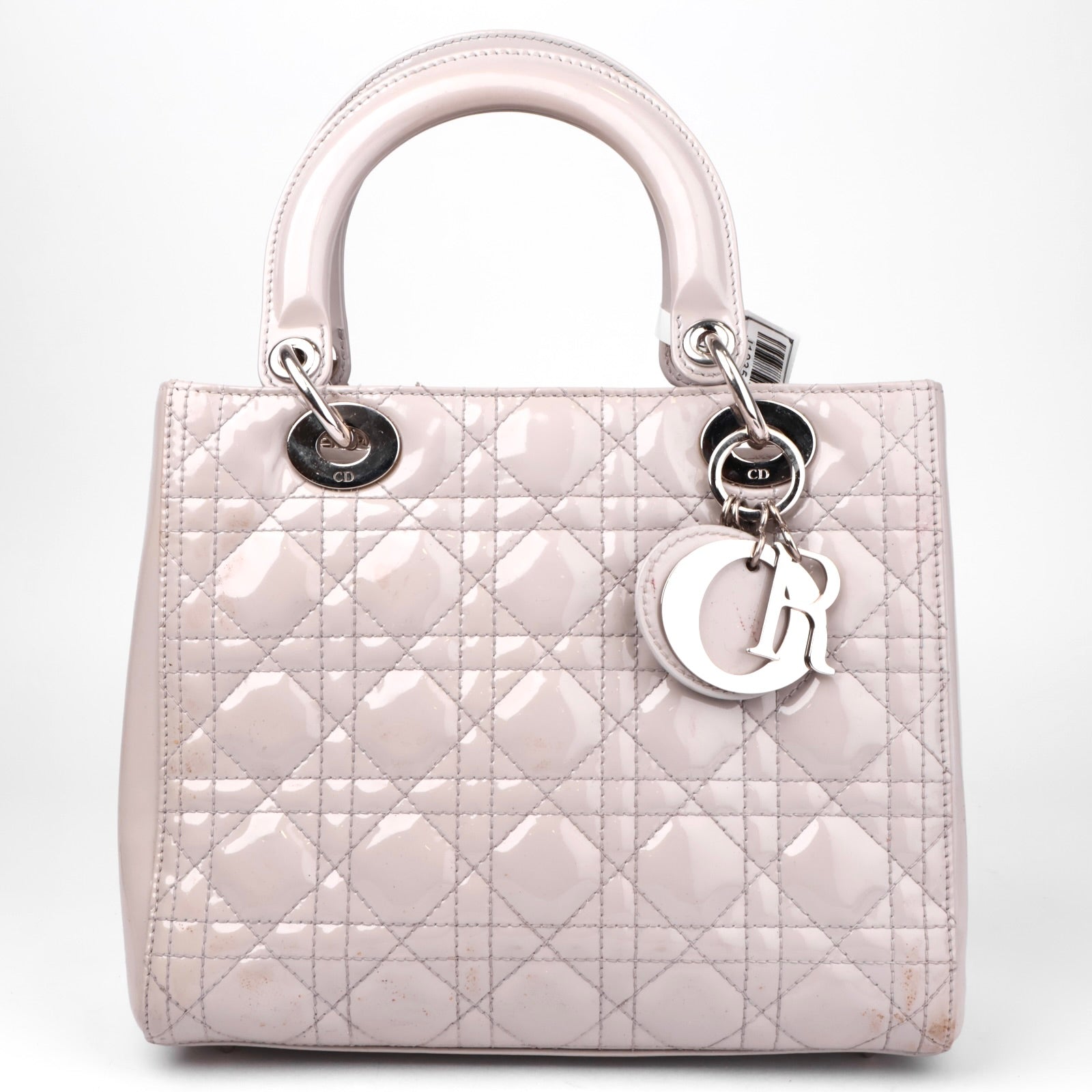J1035 Christian Dior Lady Dior Bag Cannage Quilt Lambskin Medium satchel- Pre Owned