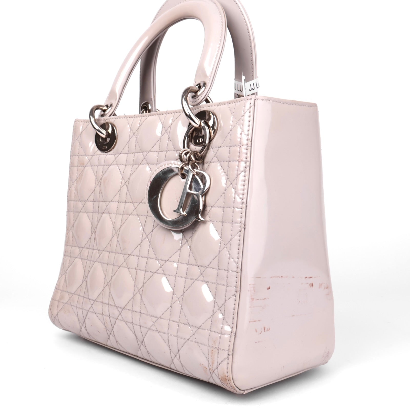 J1035 Christian Dior Lady Dior Bag Cannage Quilt Lambskin Medium satchel- Pre Owned