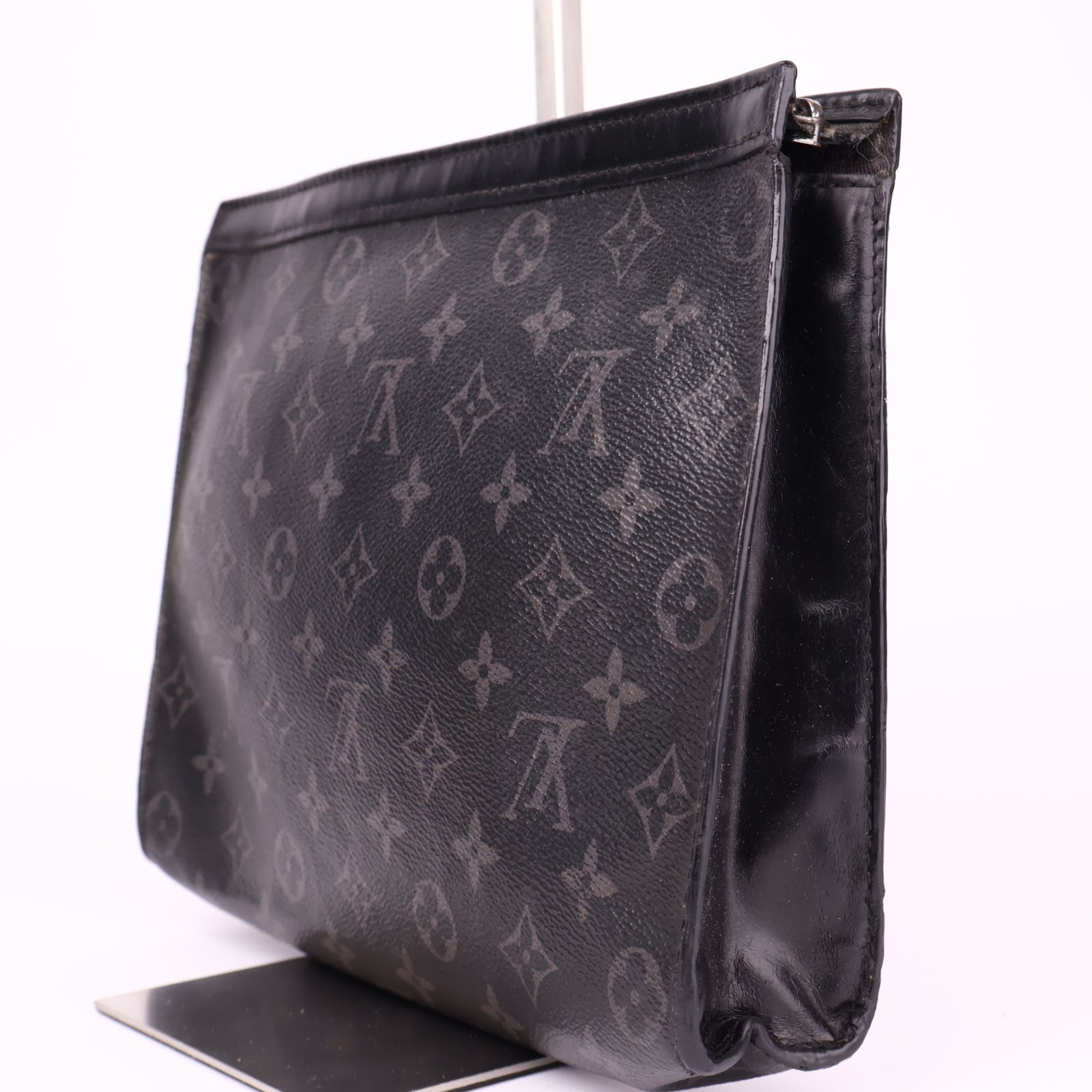 J1027 Louis Vuitton Black Monogram Eclipse Pochette Voyage- Pre Owned