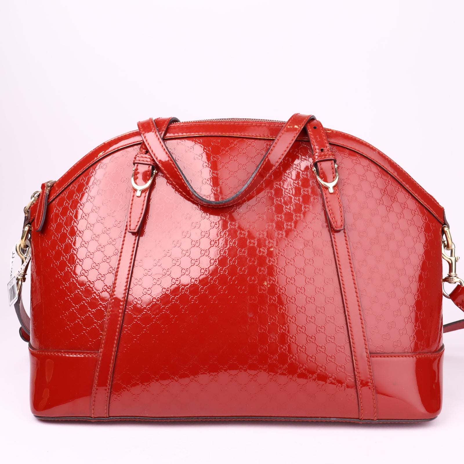 J1024 Gucci Red Patent Microguccissima Bag- Pre Owned