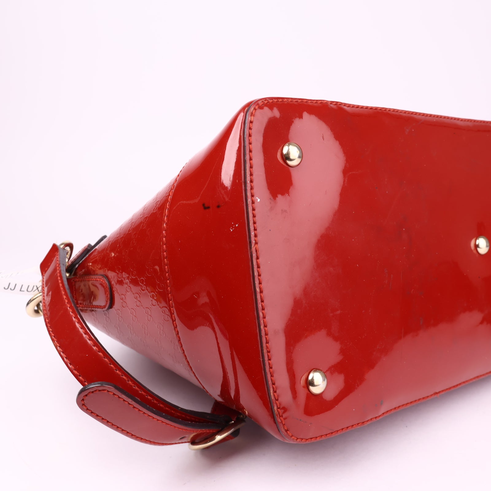 J1024 Gucci Red Patent Microguccissima Bag- Pre Owned