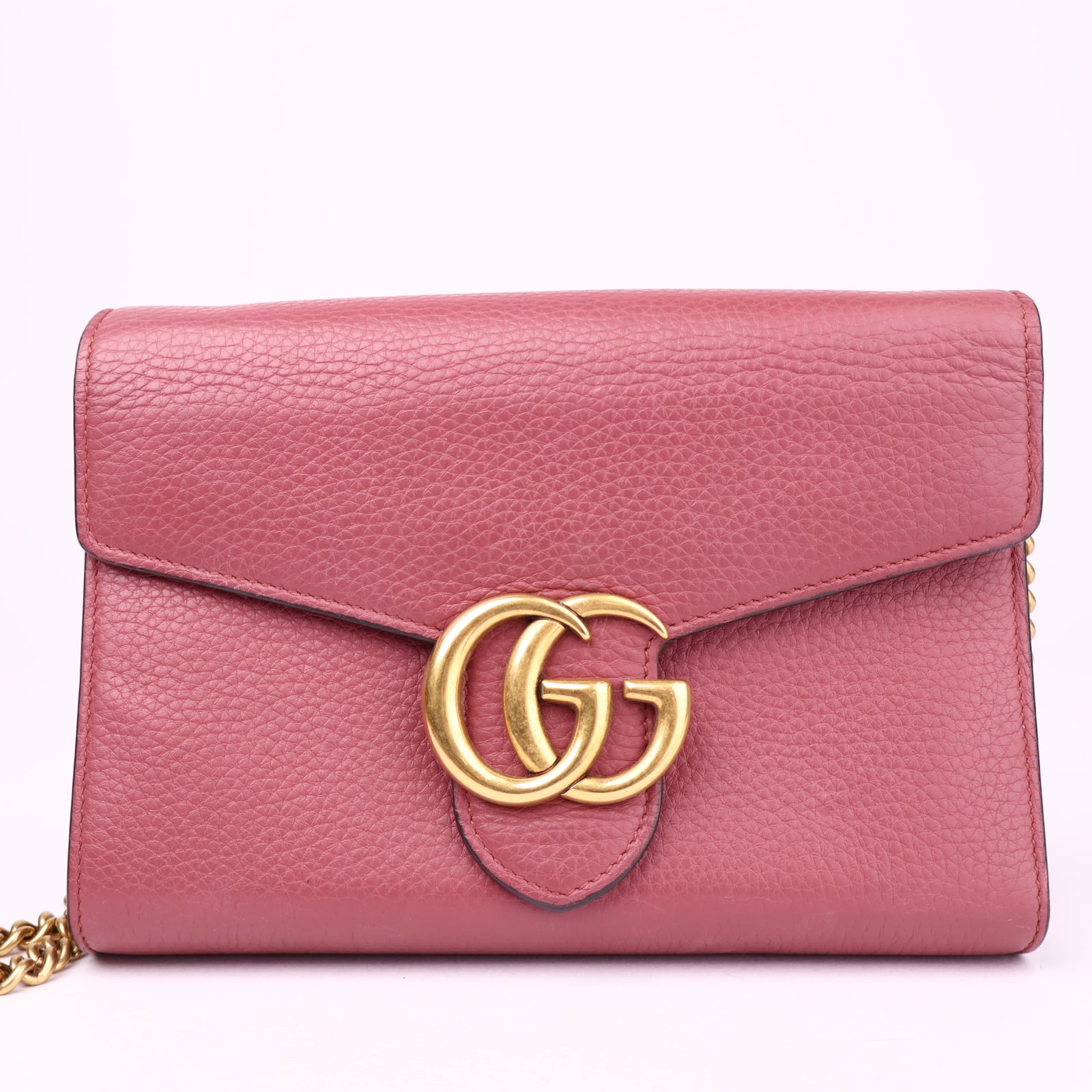 J1039 Gucci Leather Gg Marmont Wallet- Pre Owned