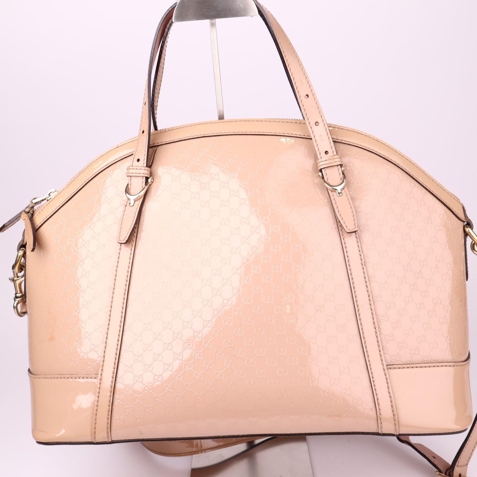 J1040 Gucci Large Microguccissima Patent Nice Dome satchel- Pre Owned