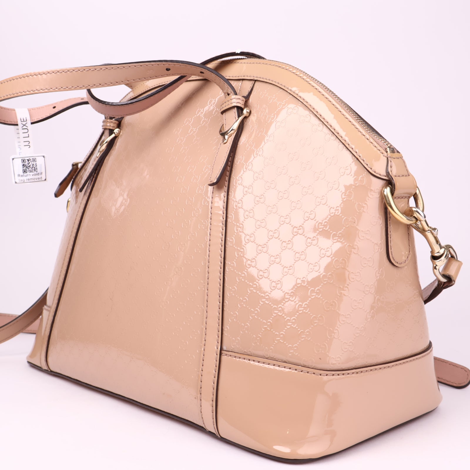 J1040 Gucci Large Microguccissima Patent Nice Dome satchel- Pre Owned