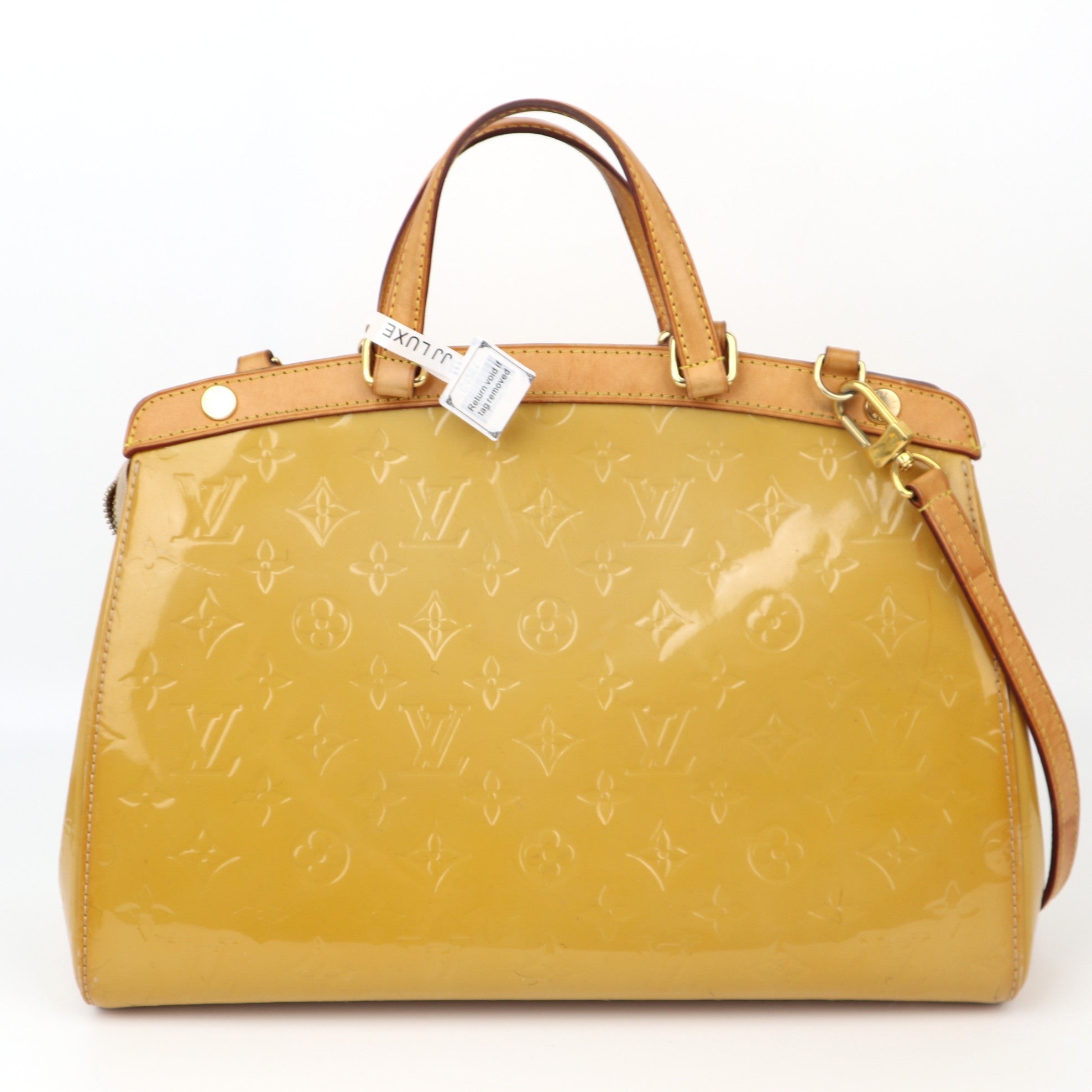 C1261 Louis Vuitton Monogram Vernis Brea MM Yellow-Pre Owned