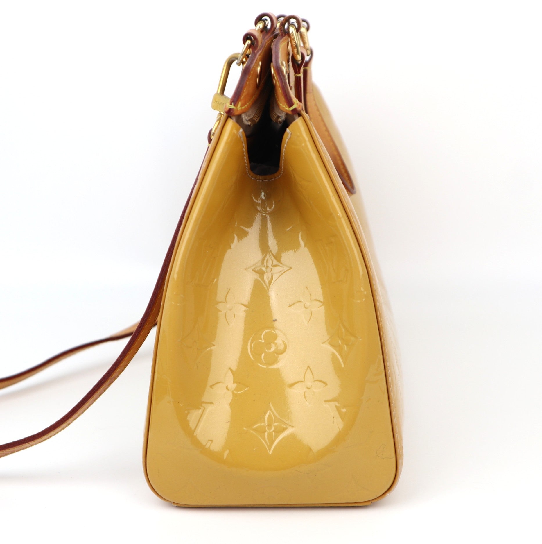 C1261 Louis Vuitton Monogram Vernis Brea MM Yellow-Pre Owned