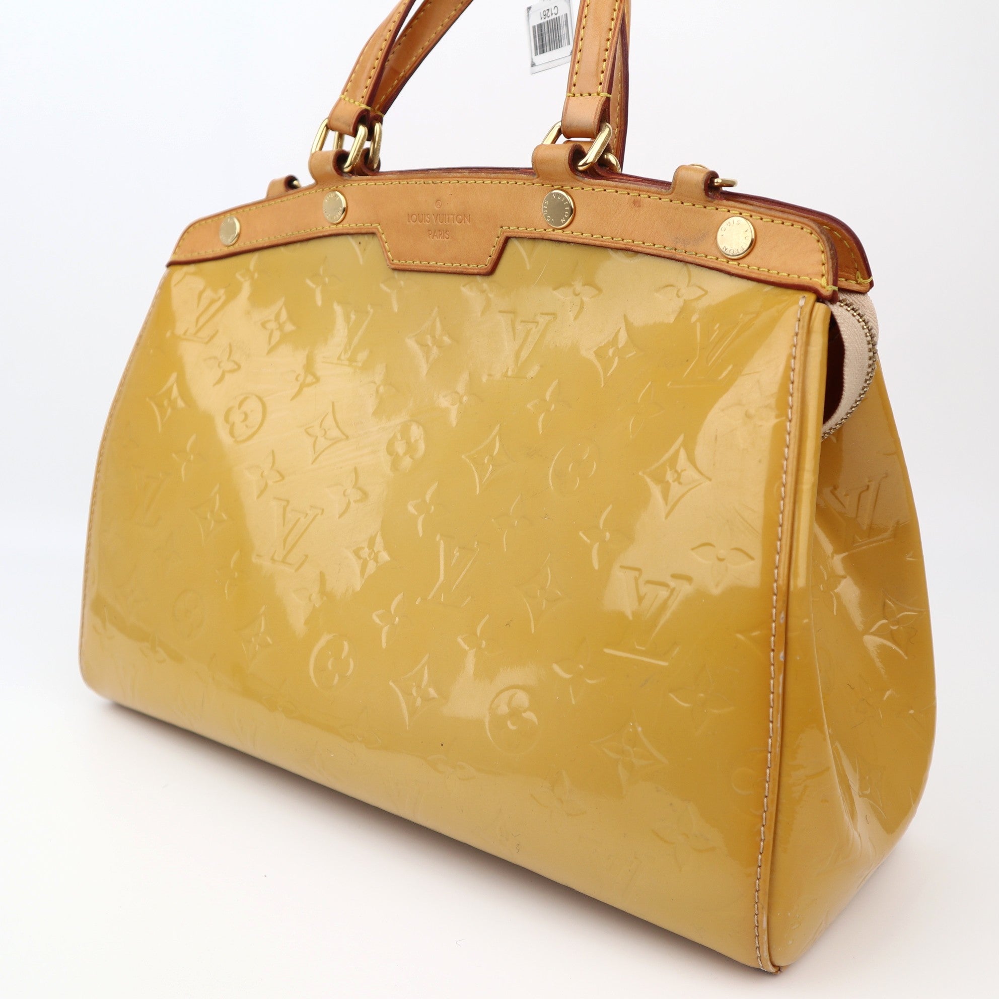 C1261 Louis Vuitton Monogram Vernis Brea MM Yellow-Pre Owned