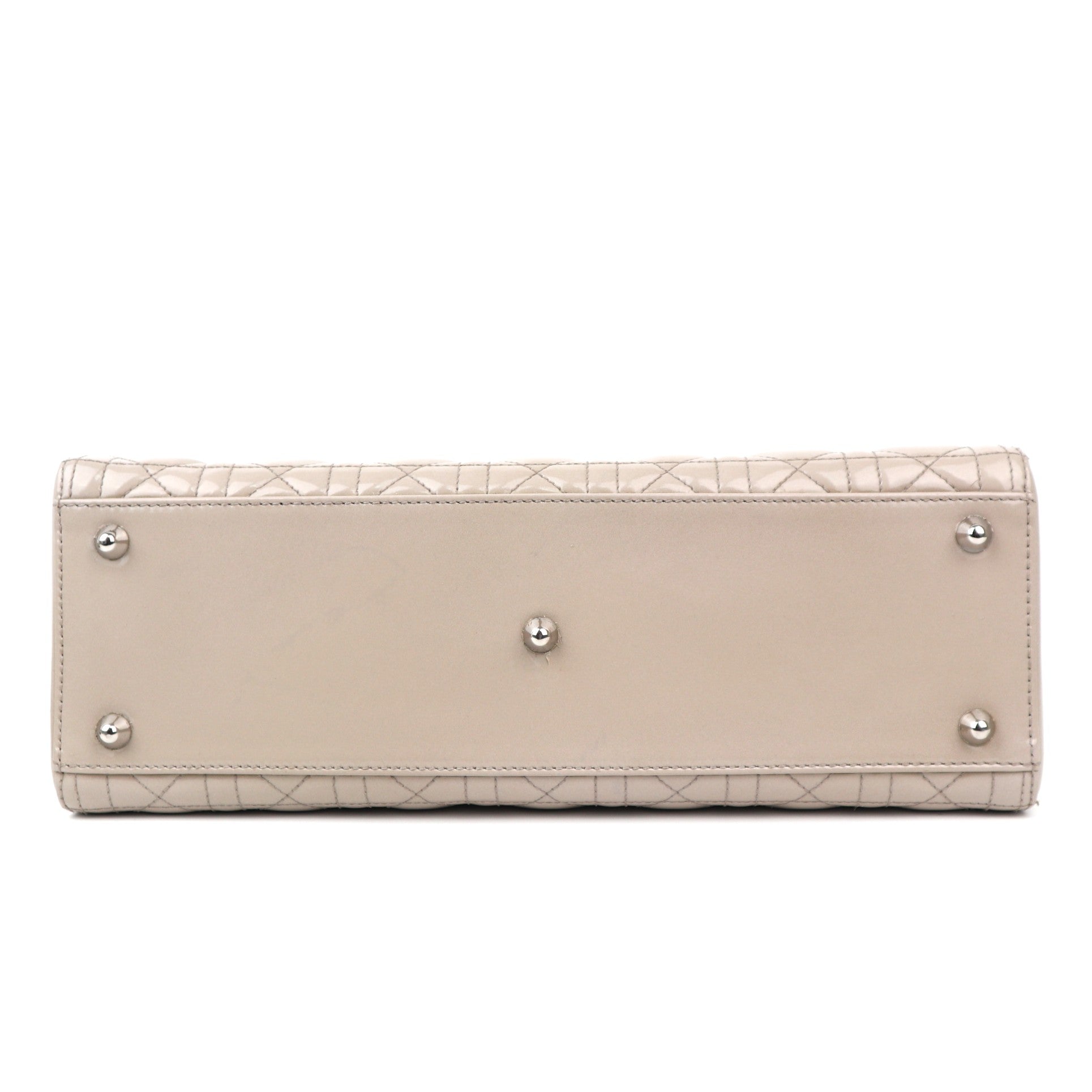 C1264 Dior Large Lady Dior Grey Patent Leather Bag-Pre Owned