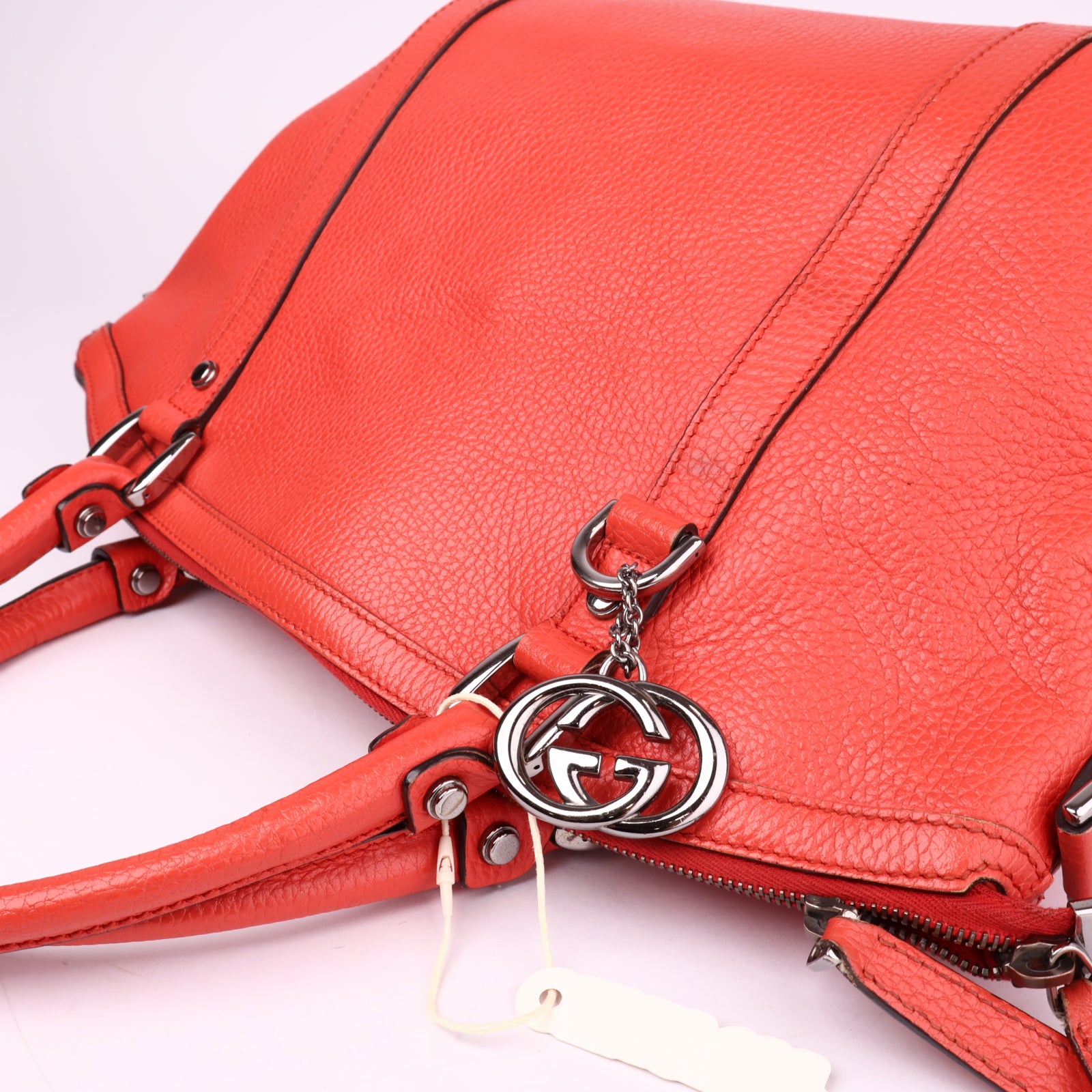 J3515 Gucci Red GG Charm Dome Leather Handbag- Pre Owned