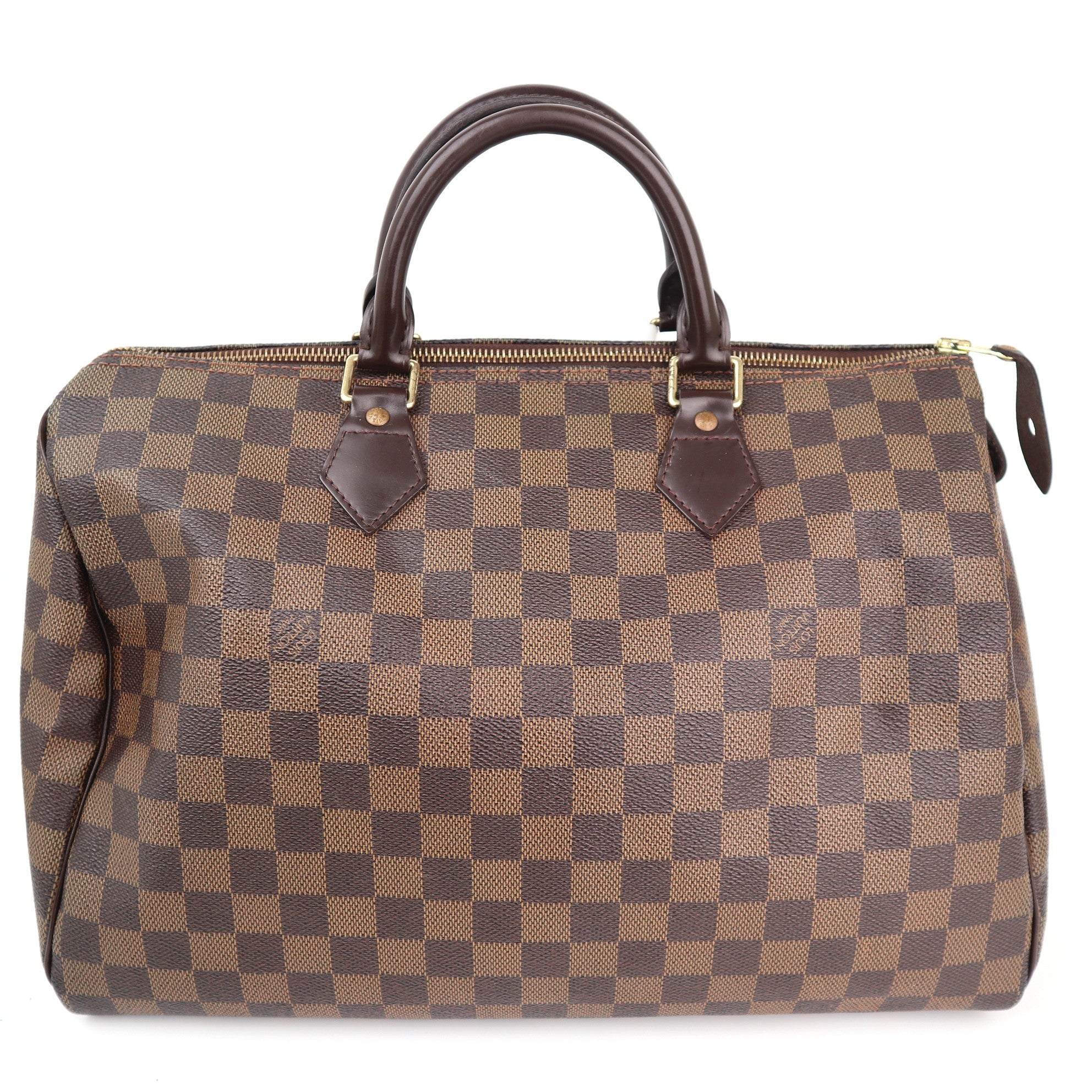 Louis Vuitton Damier Ebene Speedy 35 Top Handle Bag C1828 | Pre-Owned Very Good Brown Damier Ebene Canvas