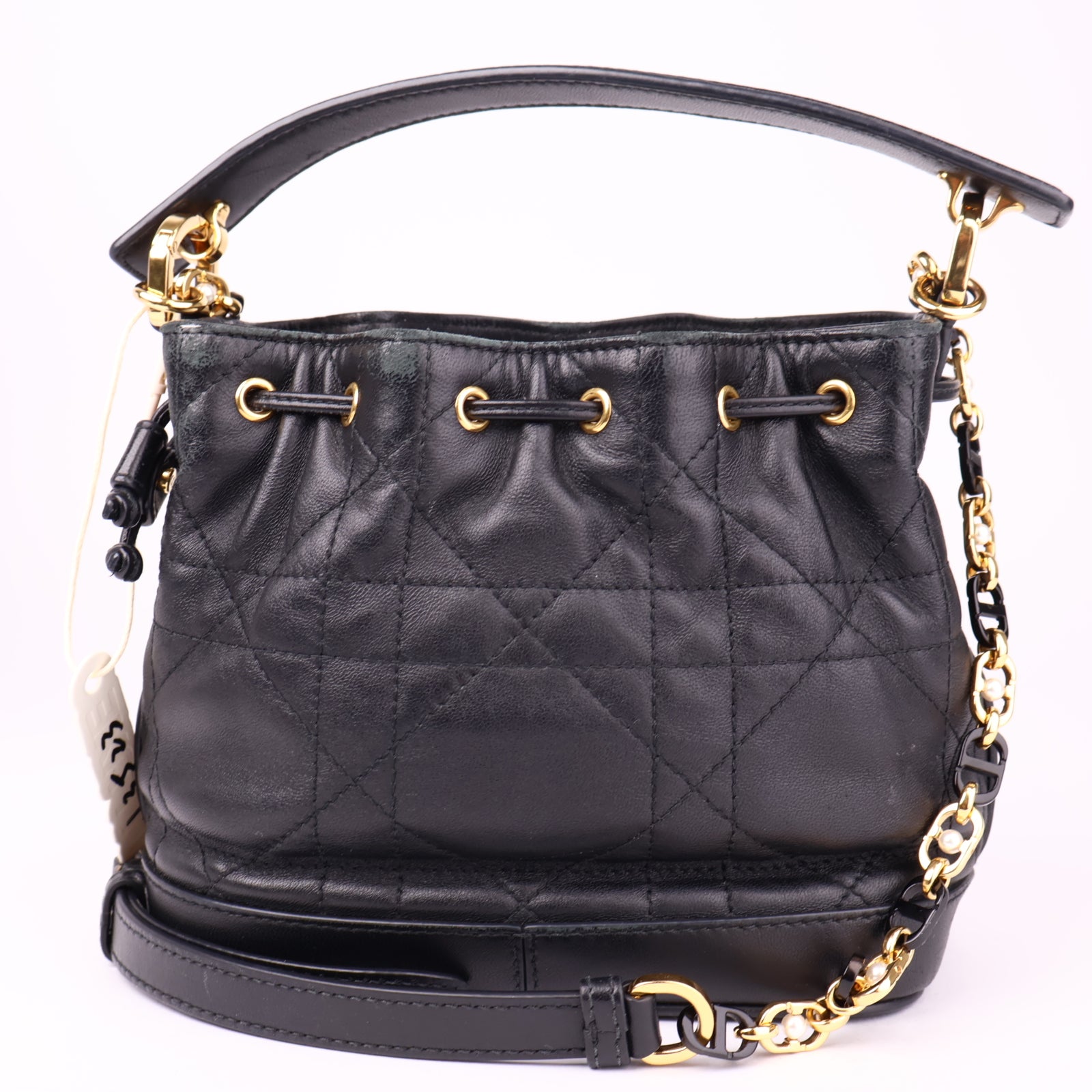 J3523 Christian Dior Leather Dioriviera Jolie Bucket Bag - Pre Owned