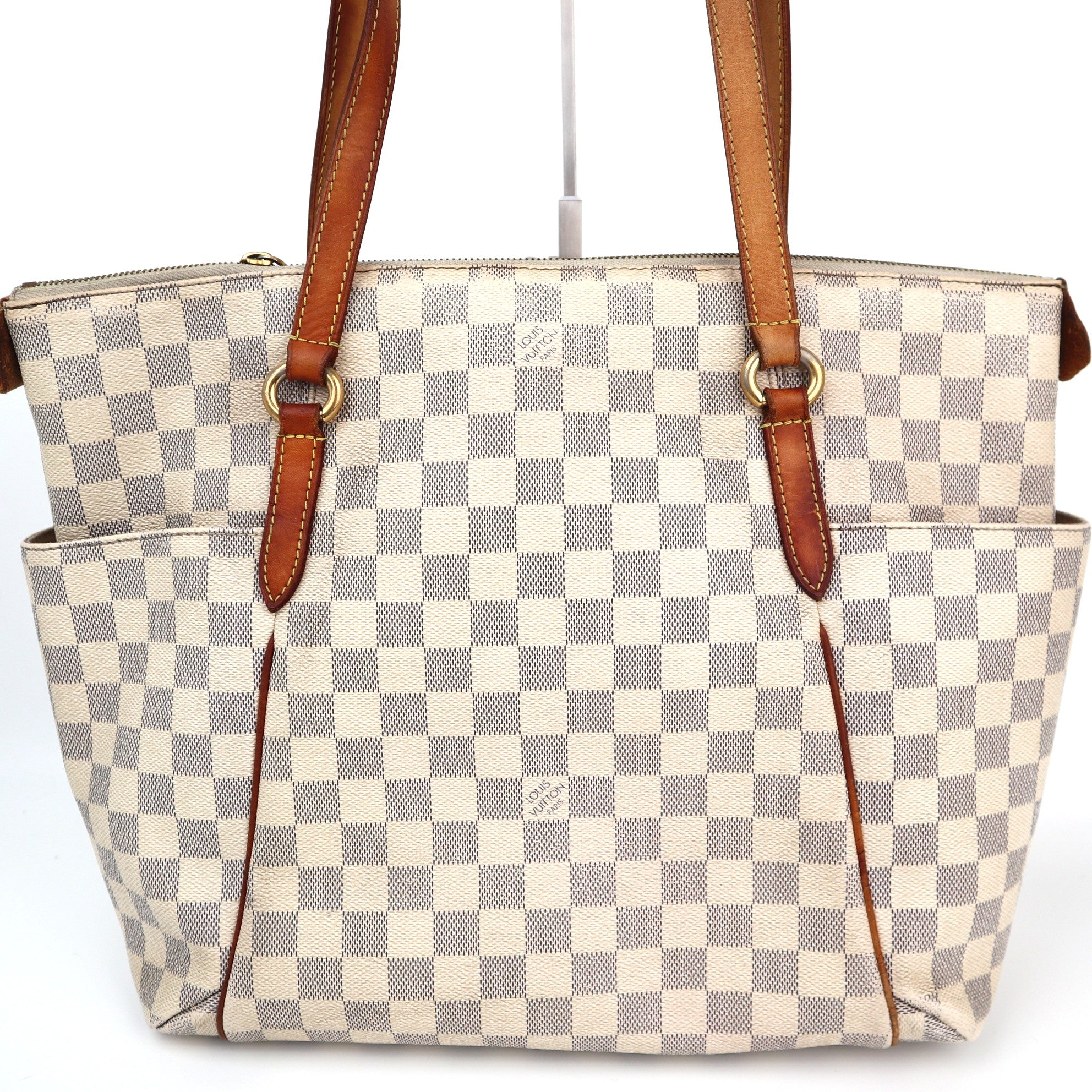 Louis Vuitton Damier Azur Totally MM Shoulder Bag C1833 | Pre-Owned Very Good Brown Damier Canvas