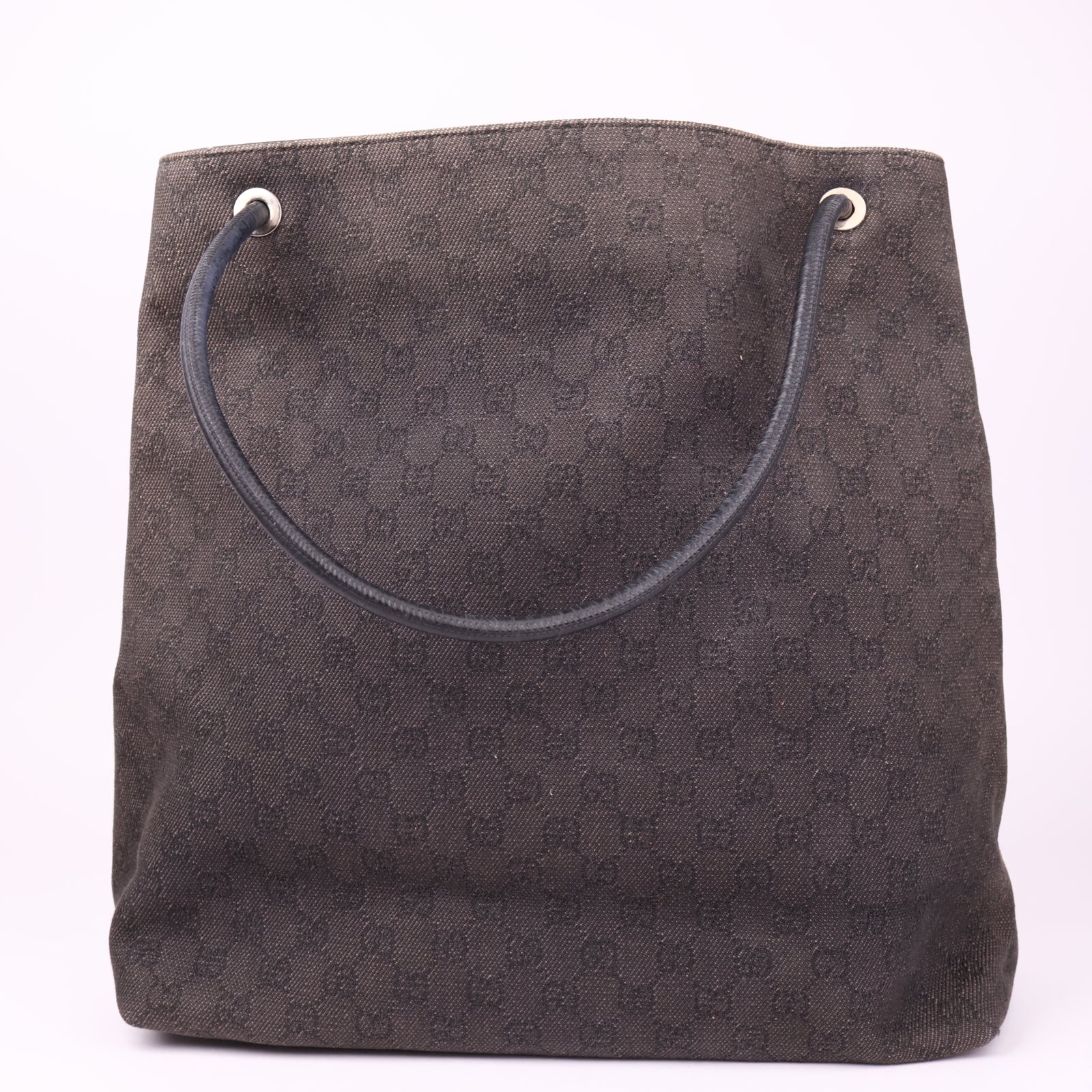 J3534 Gucci GG Canvas Tote Bag Brown Cloth- Pre Owned