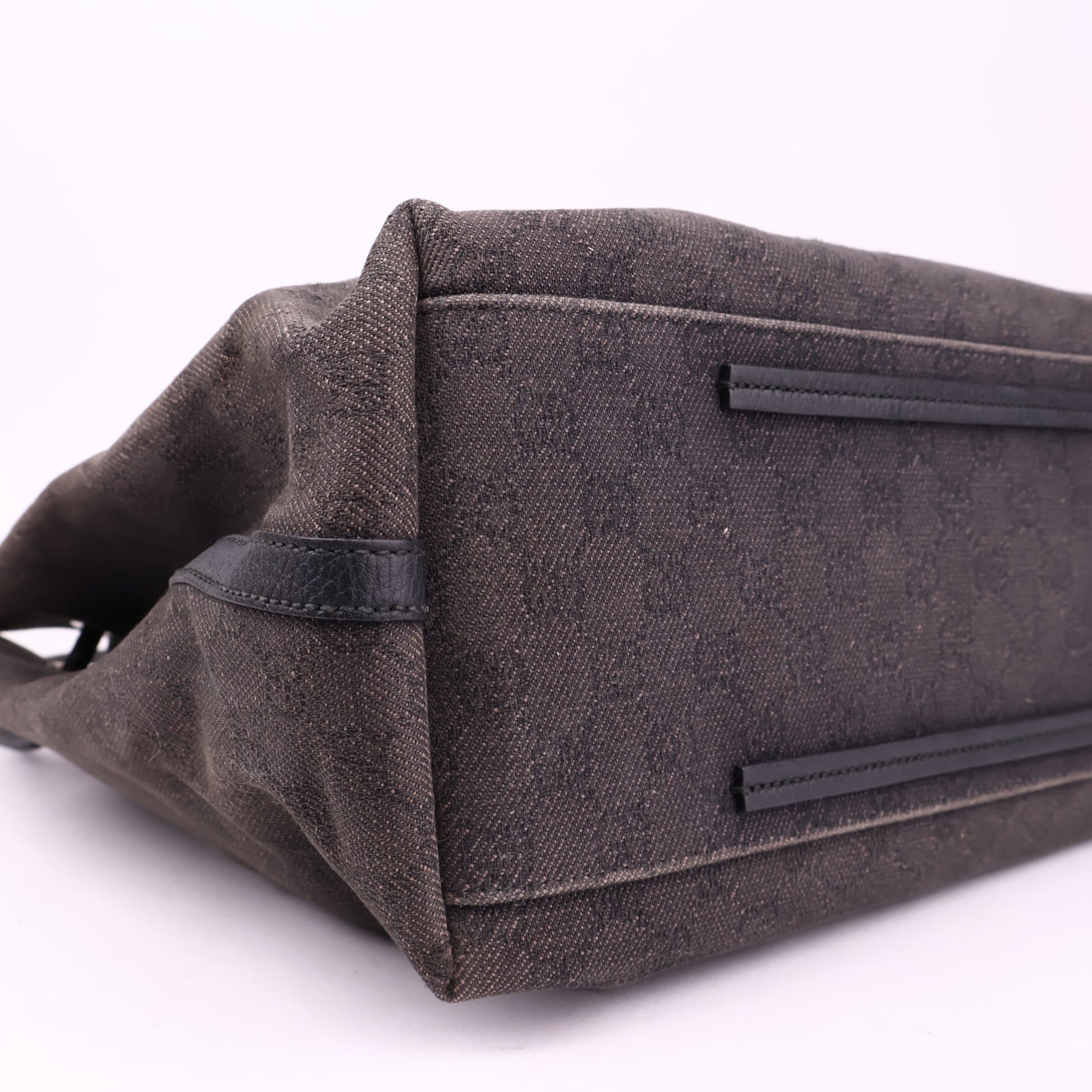 J3534 Gucci GG Canvas Tote Bag Brown Cloth- Pre Owned