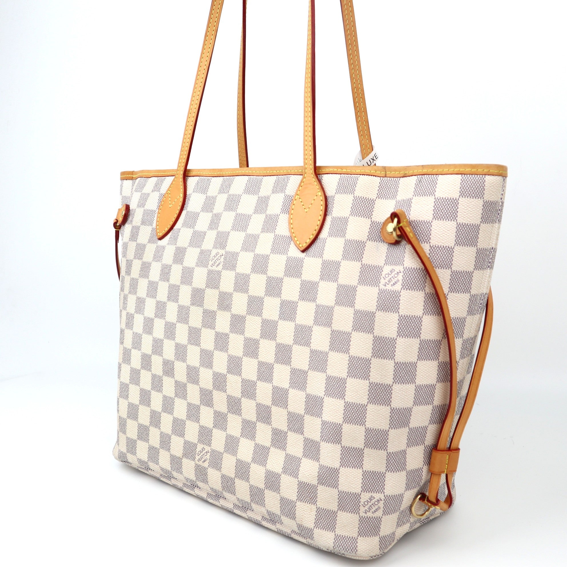 C1275R Louis Vuitton Neverfull Damier Azur Canvas MM Bag-Pre Owned