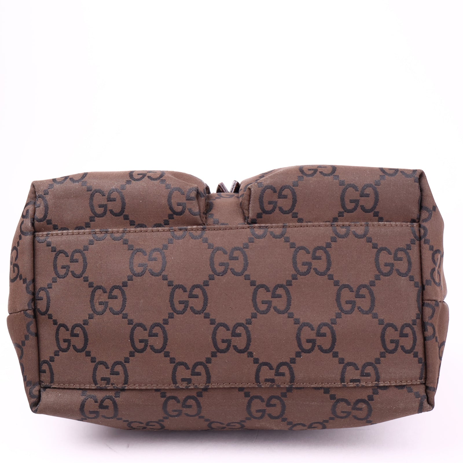 J3535 Gucci Guccissima Brown Nylon Metallic Mini Tote- Pre Owned