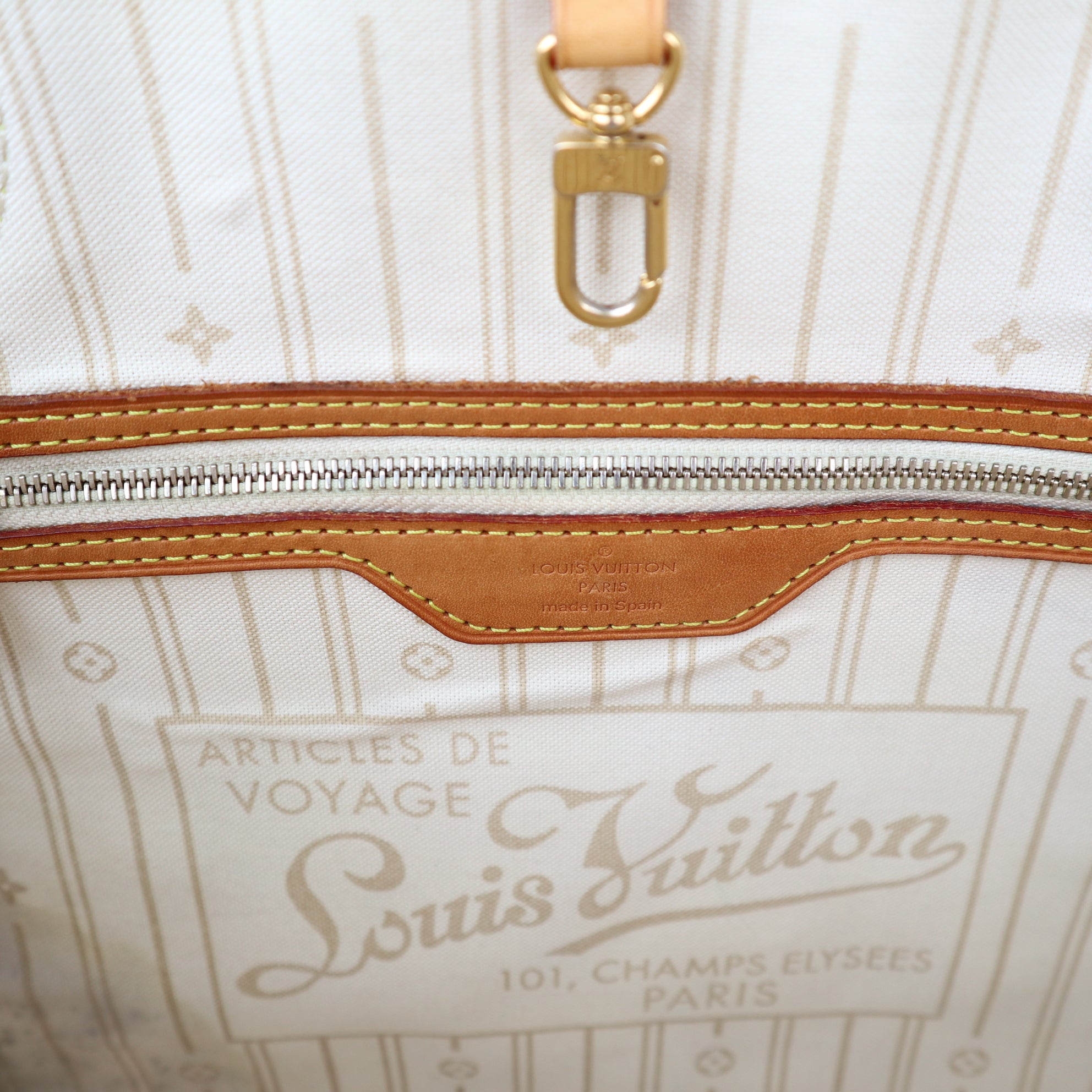 C1275R Louis Vuitton Neverfull Damier Azur Canvas MM Bag-Pre Owned