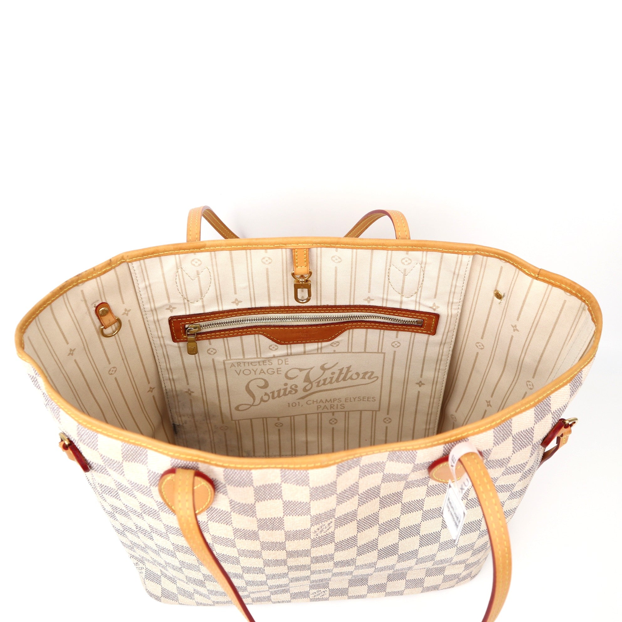 C1275R Louis Vuitton Neverfull Damier Azur Canvas MM Bag-Pre Owned